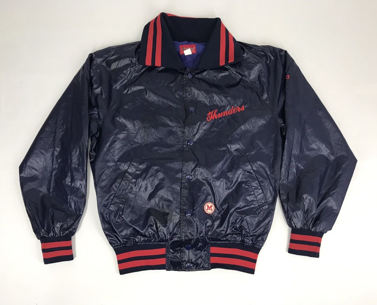 image of Vintage Mcgregor Thunders Varsity Snap Button Jacket Bomber in Blue, Men's (Size Medium)