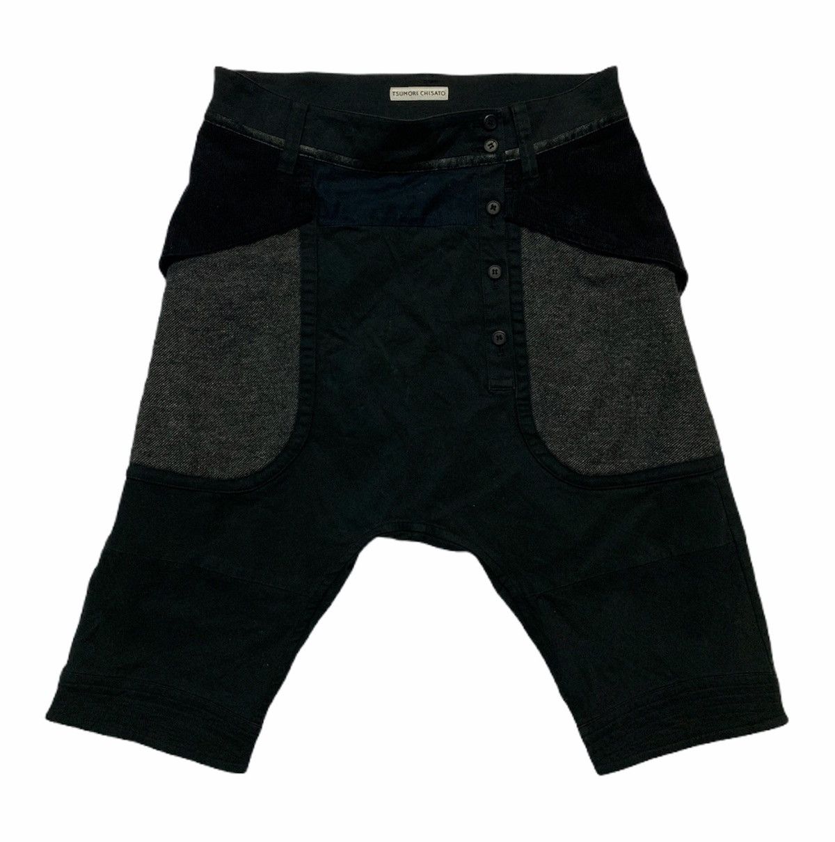 Issey Miyake 🇯🇵 80s Issey Miyake Asymmetrical Patchwork Shorts Size US 32 / EU 48 - 1 Thumbnail