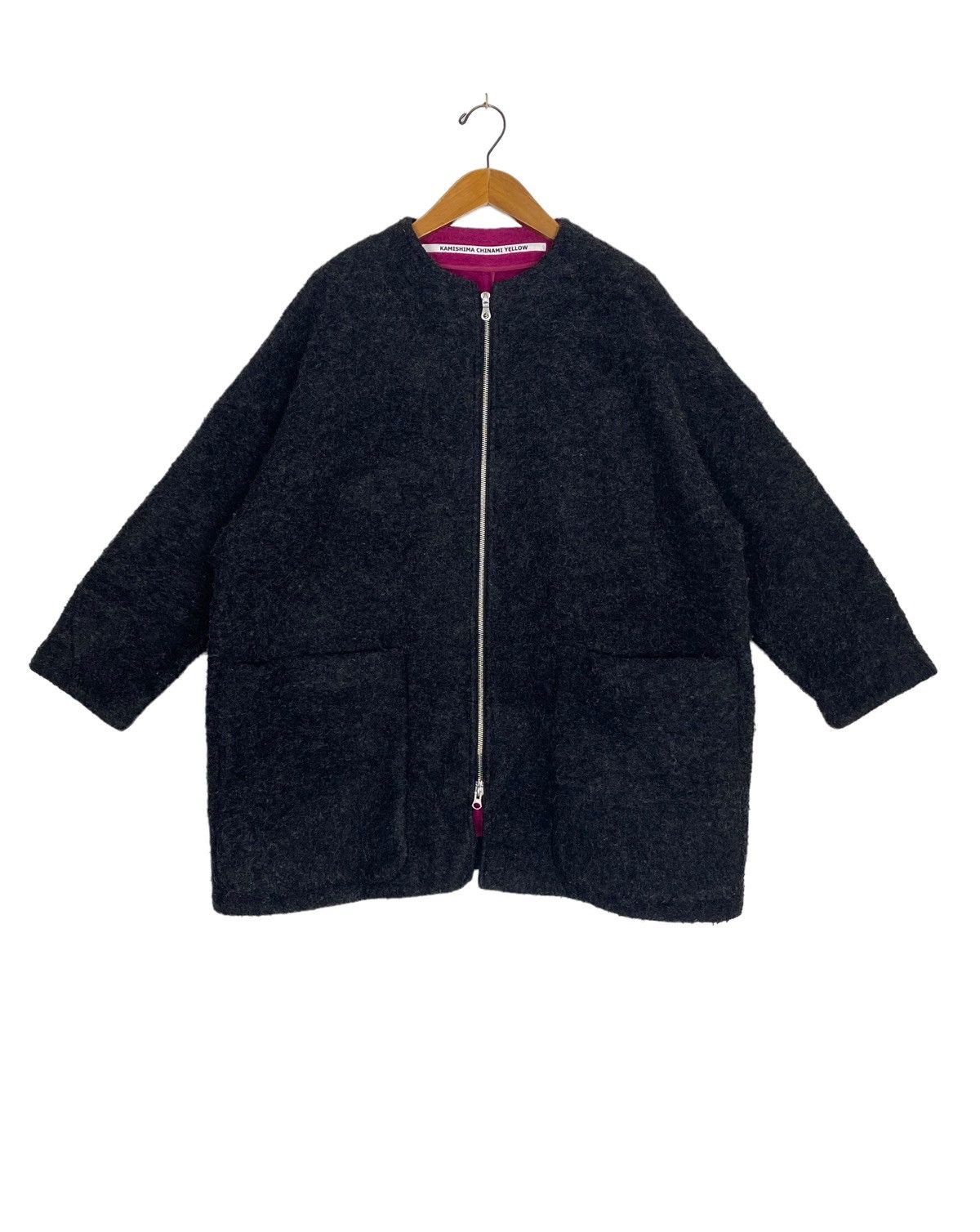 Japanese Brand Kamishima Chinami Yellow Oversize Wool Coat Made Japan Size XL / US 12-14 / IT 48-50 - 1 Thumbnail
