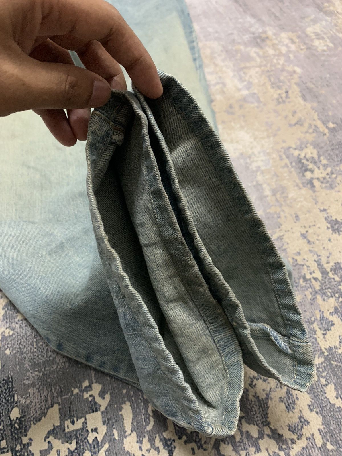 Big Mac Vintage Big John Japan Distressed Baggy Jeans 31x27.5 Size US 31 - 8 Thumbnail