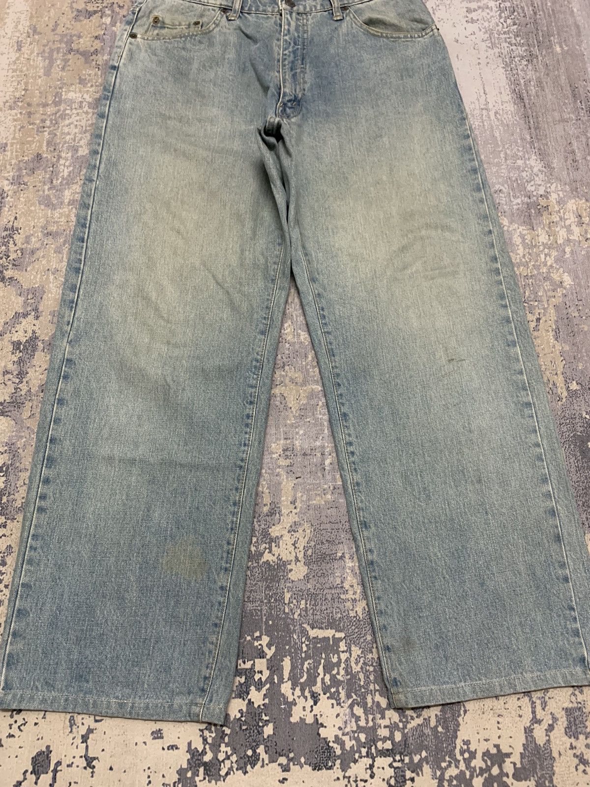 Big Mac Vintage Big John Japan Distressed Baggy Jeans 31x27.5 Size US 31 - 4 Thumbnail