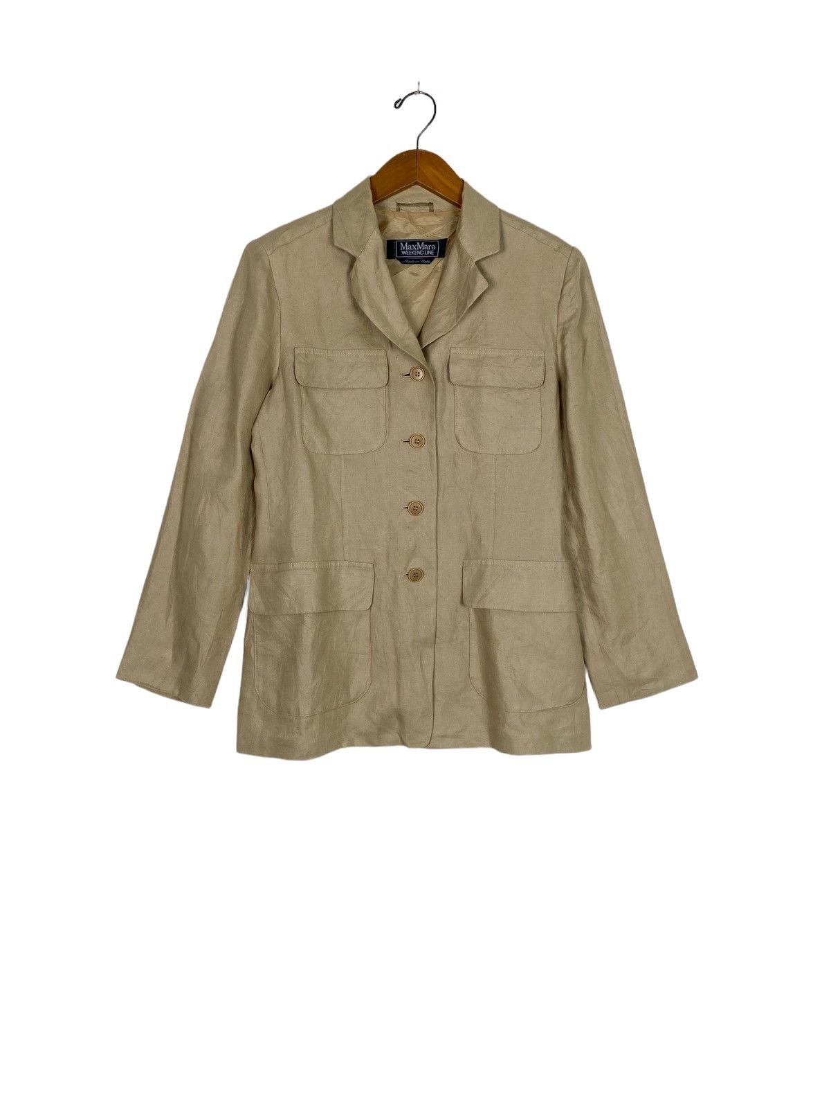 Max Mara Rare‼️ Vtg Max Mara Weekend Line Safari Jacket Made Italy Size M / US 6-8 / IT 42-44 - 1 Thumbnail