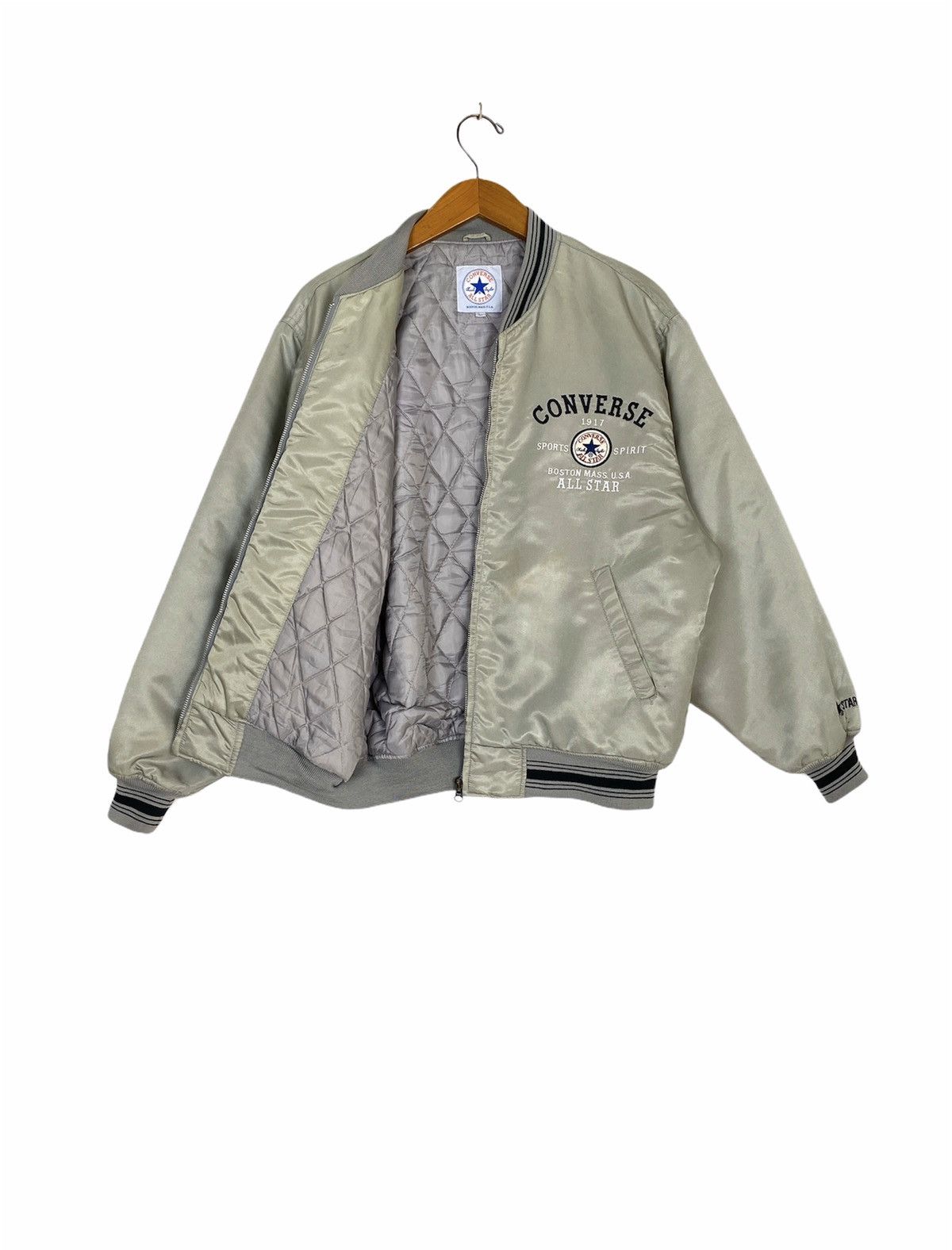 Converse Rare‼️Converse Bomber Jacket Embroidery Big Logo Size US L / EU 52-54 / 3 - 4 Thumbnail