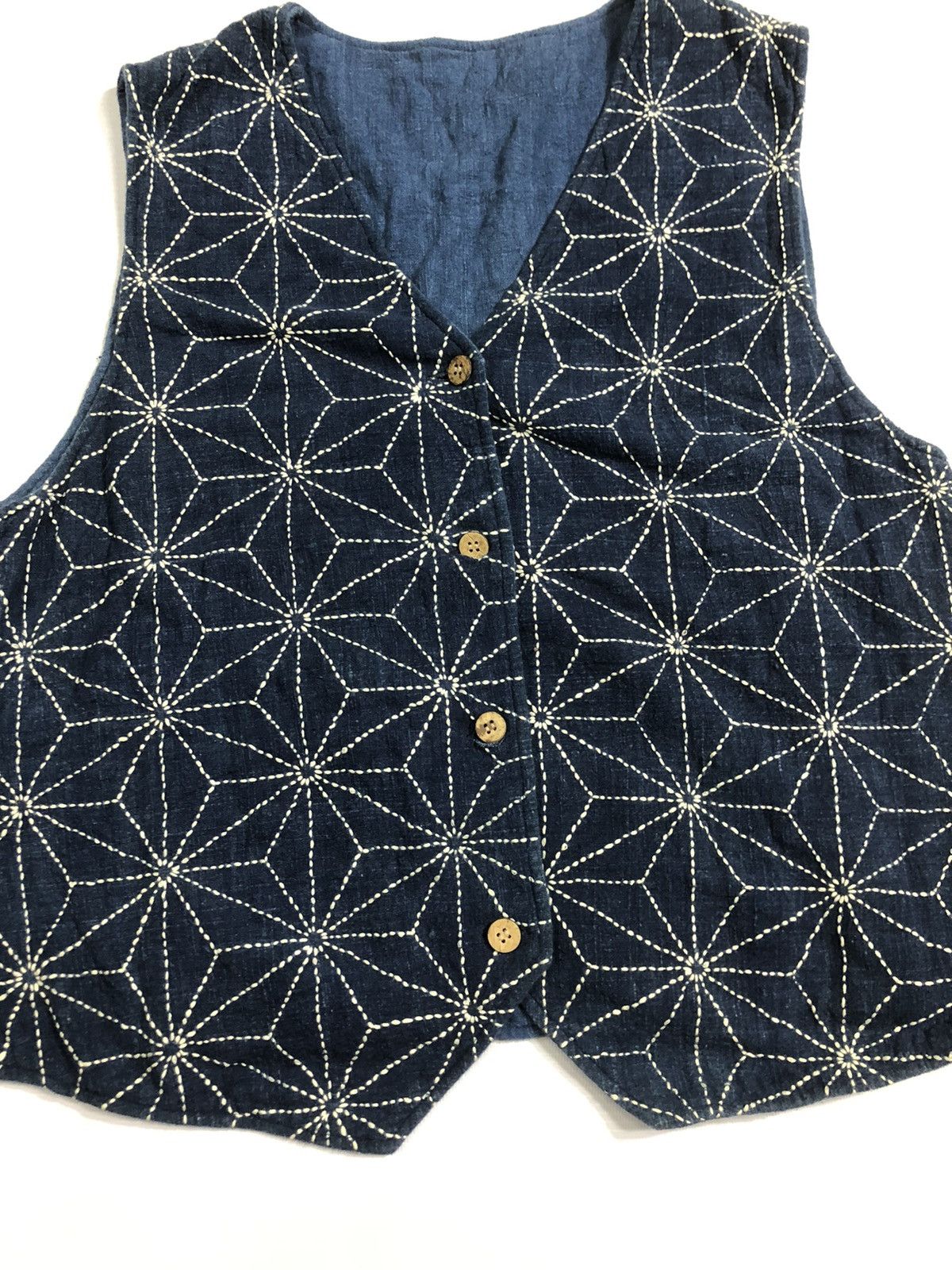 Indigo Vtg Indigo Dyed Vest Kiriko Made Reversible Size US S / EU 44-46 / 1 - 3 Thumbnail