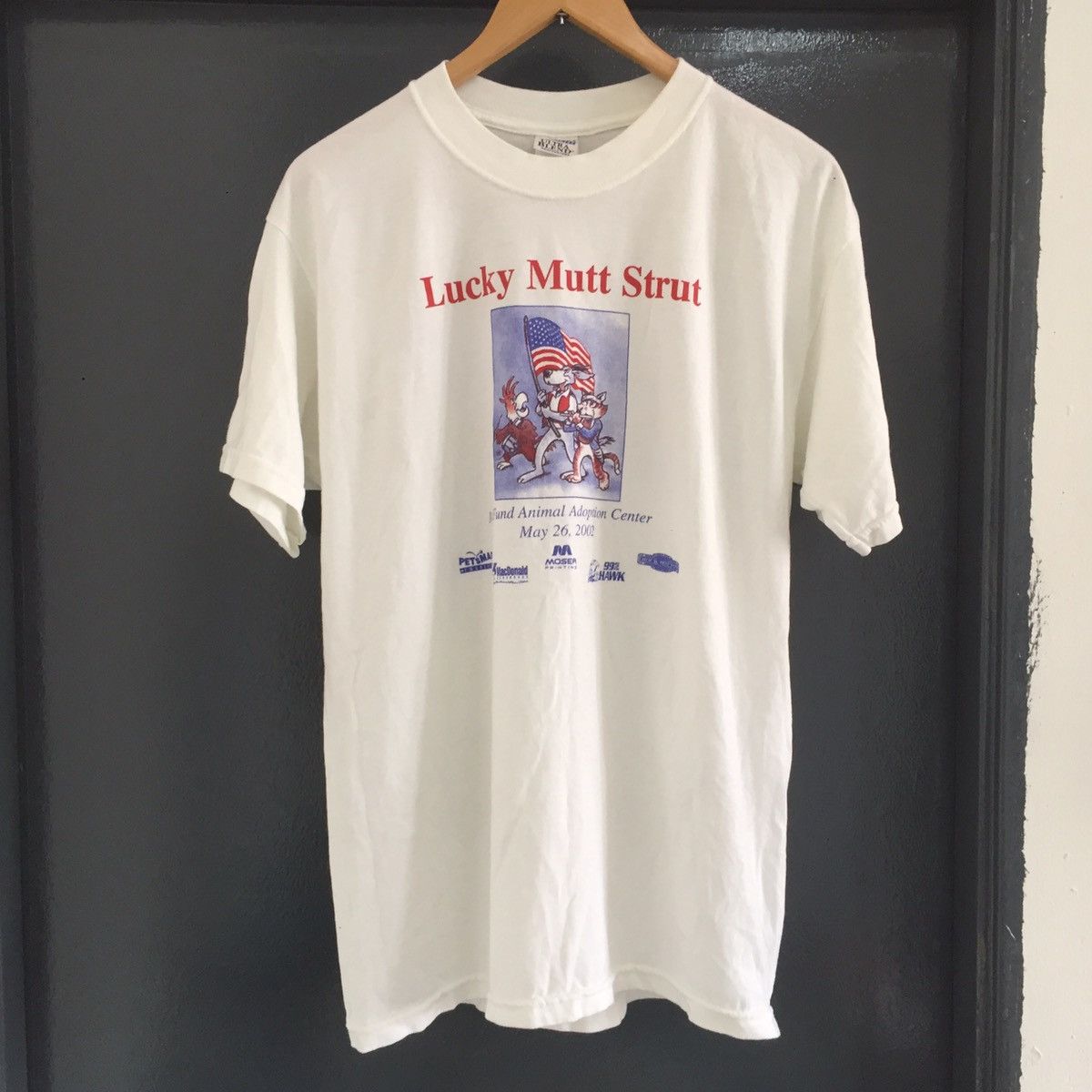 Vintage White shirt lucky mutt strut Grailed