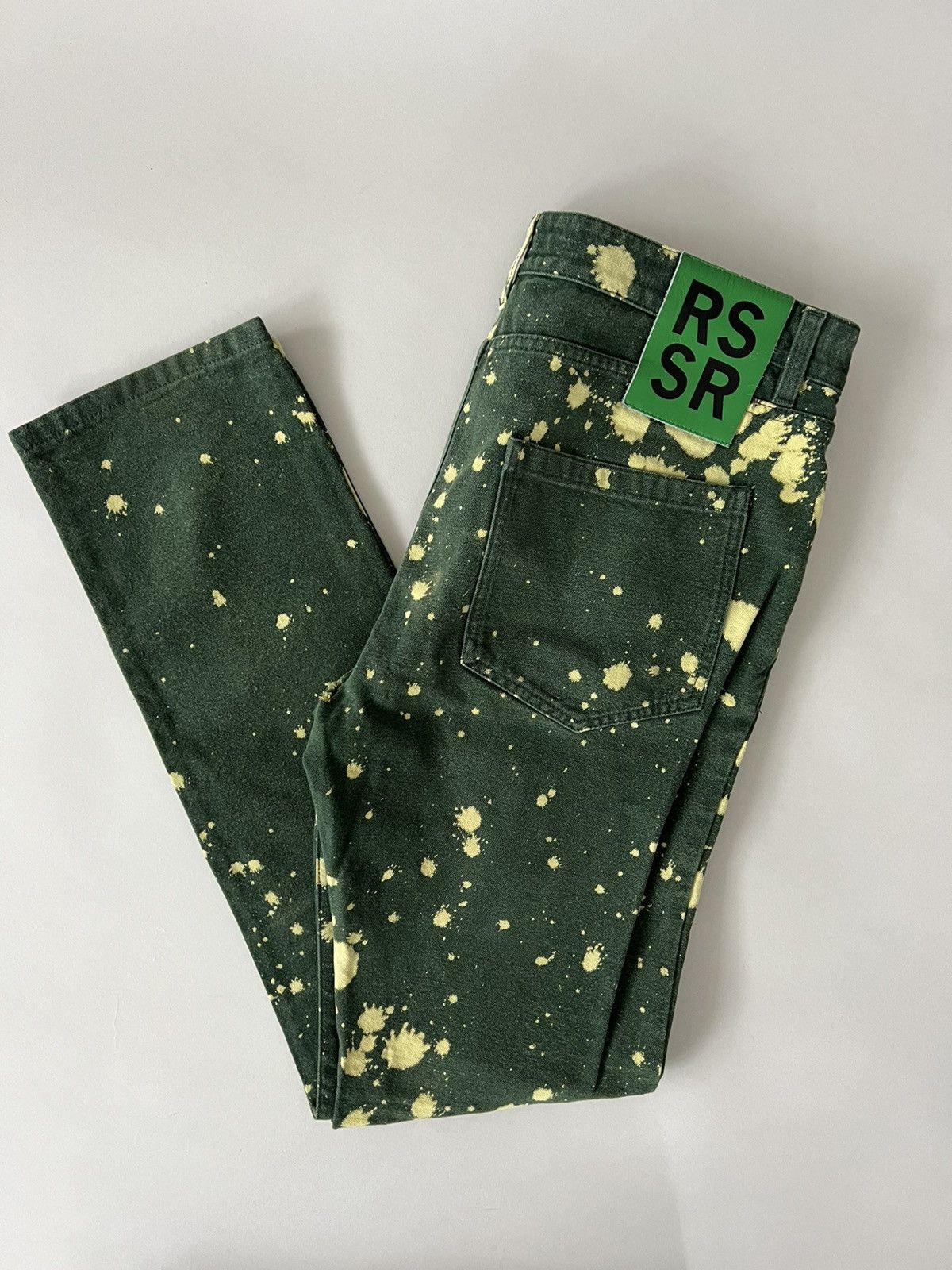 image of Raf Simons x Sterling Ruby Fw14 Bleached Denim in Green, Men's (Size 36)