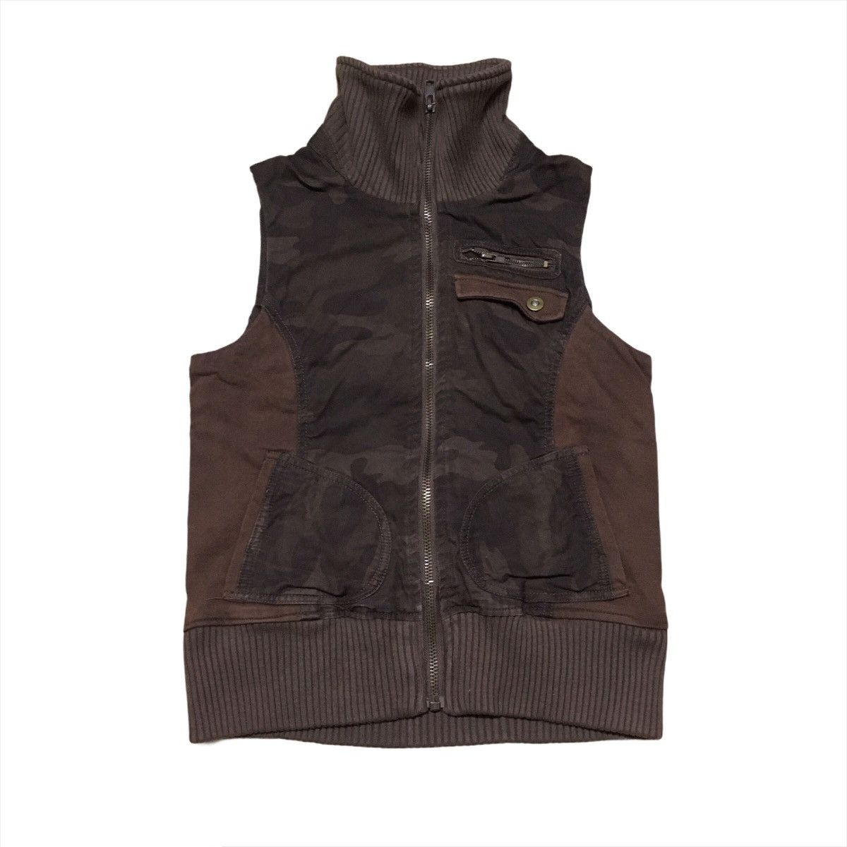 image of Camo Vest Multipocket Tactical Style Vest in Brown, Men's (Size Medium)