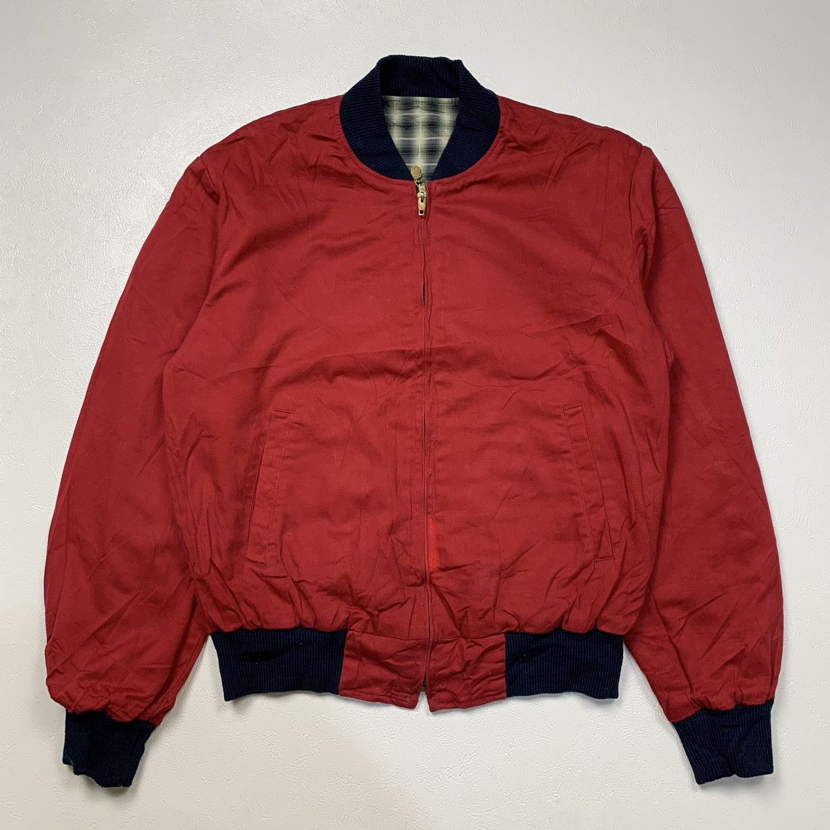Toyo Enterprises Vintage repro 50s style eyes shadow plaid reversible bomber Size US L / EU 52-54 / 3 - 3 Thumbnail