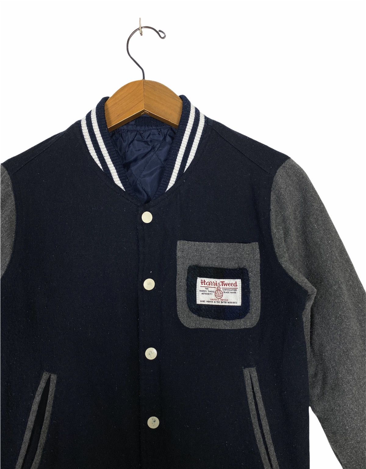 Vintage Rare‼️Hariss Tweed Varsity Jacket Extra Small (For Women) Size ONE SIZE - 2 Thumbnail