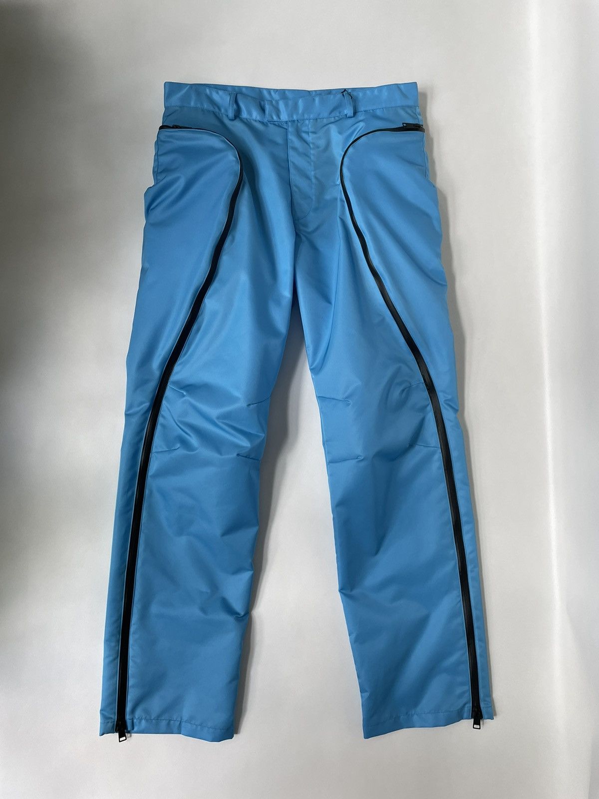 image of Bottega Veneta Pre Fall 2020 Nylon Astro Trousers in Light Blue, Men's (Size 32)