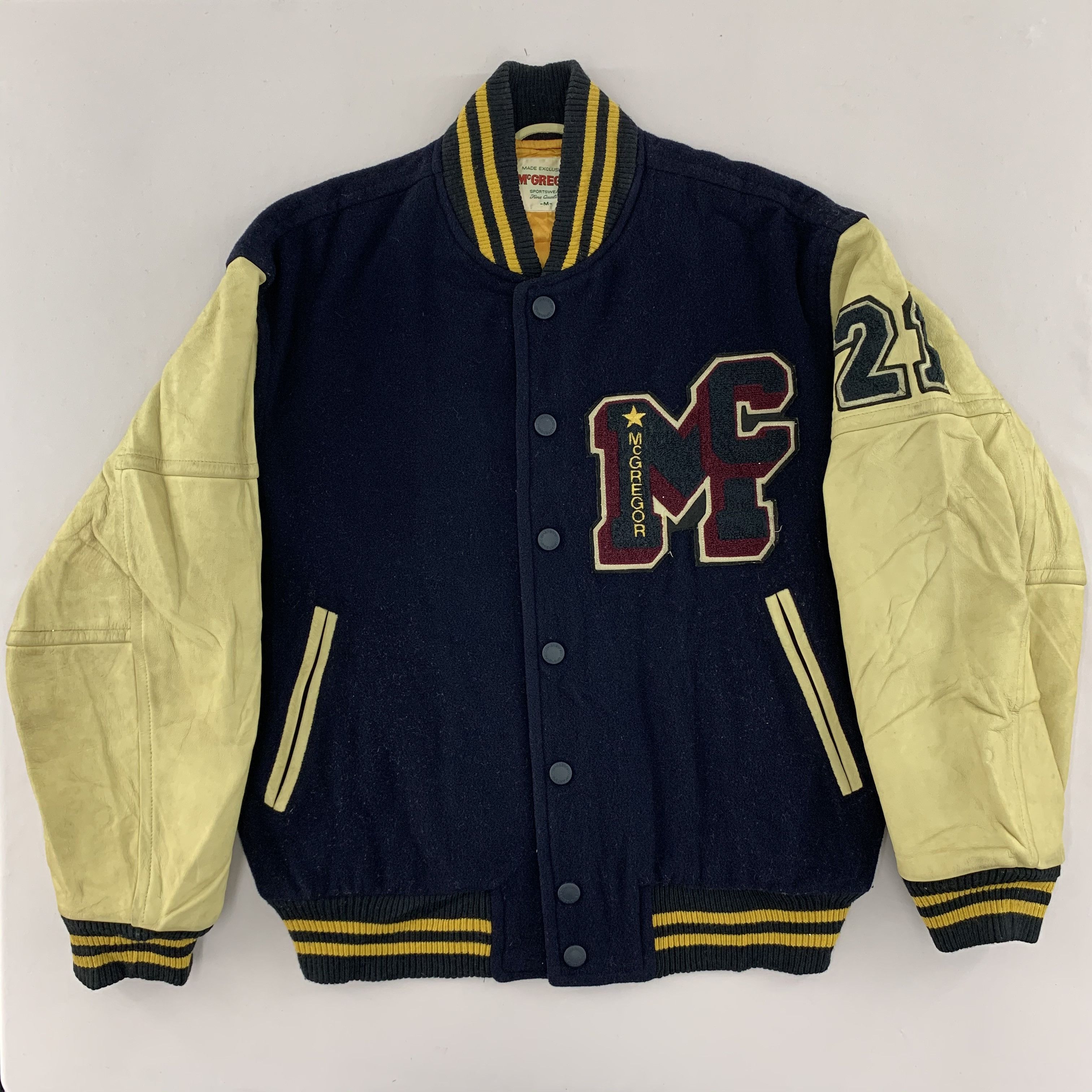image of Mcgregor Varsity/bomber Jacket in Navy Blue, Men's (Size Medium)