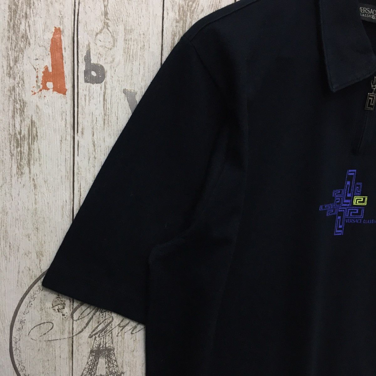 Versace Rare Polos Versace Art Quarter Zipper Made In Italy Size US L / EU 52-54 / 3 - 5 Thumbnail