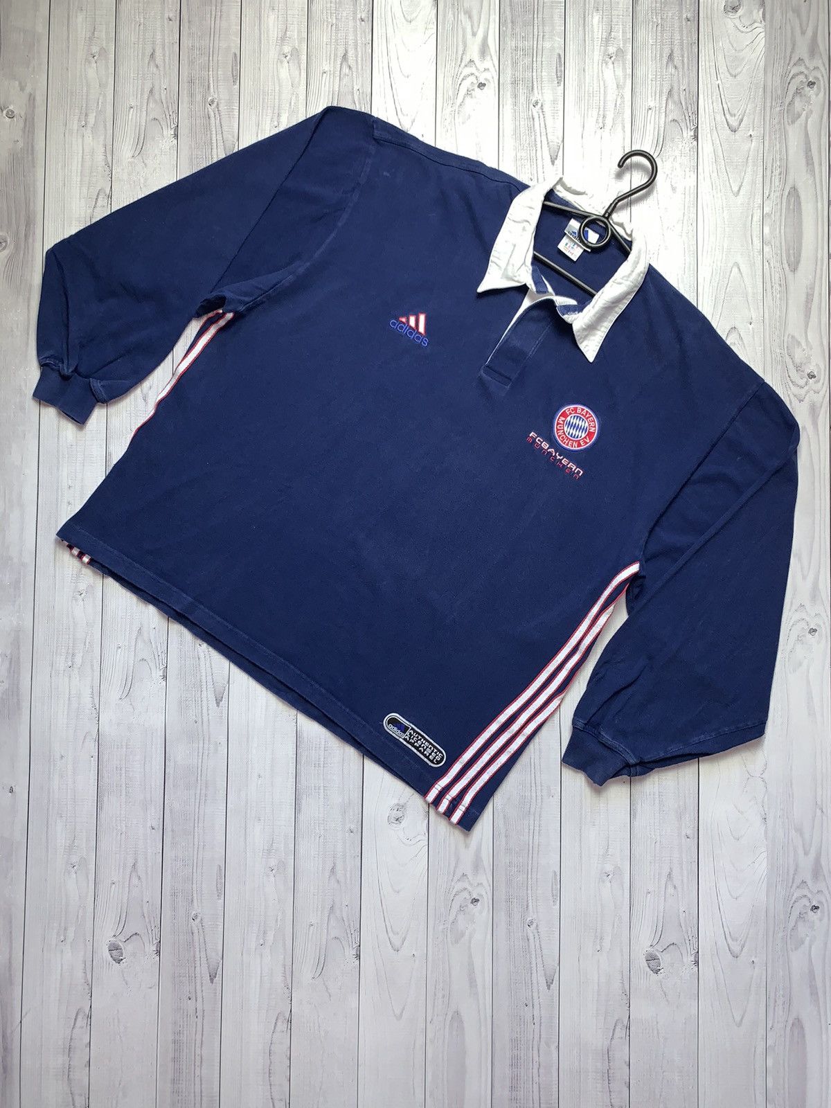 Vintage adidas Bayern Munich long polo rugby size XL