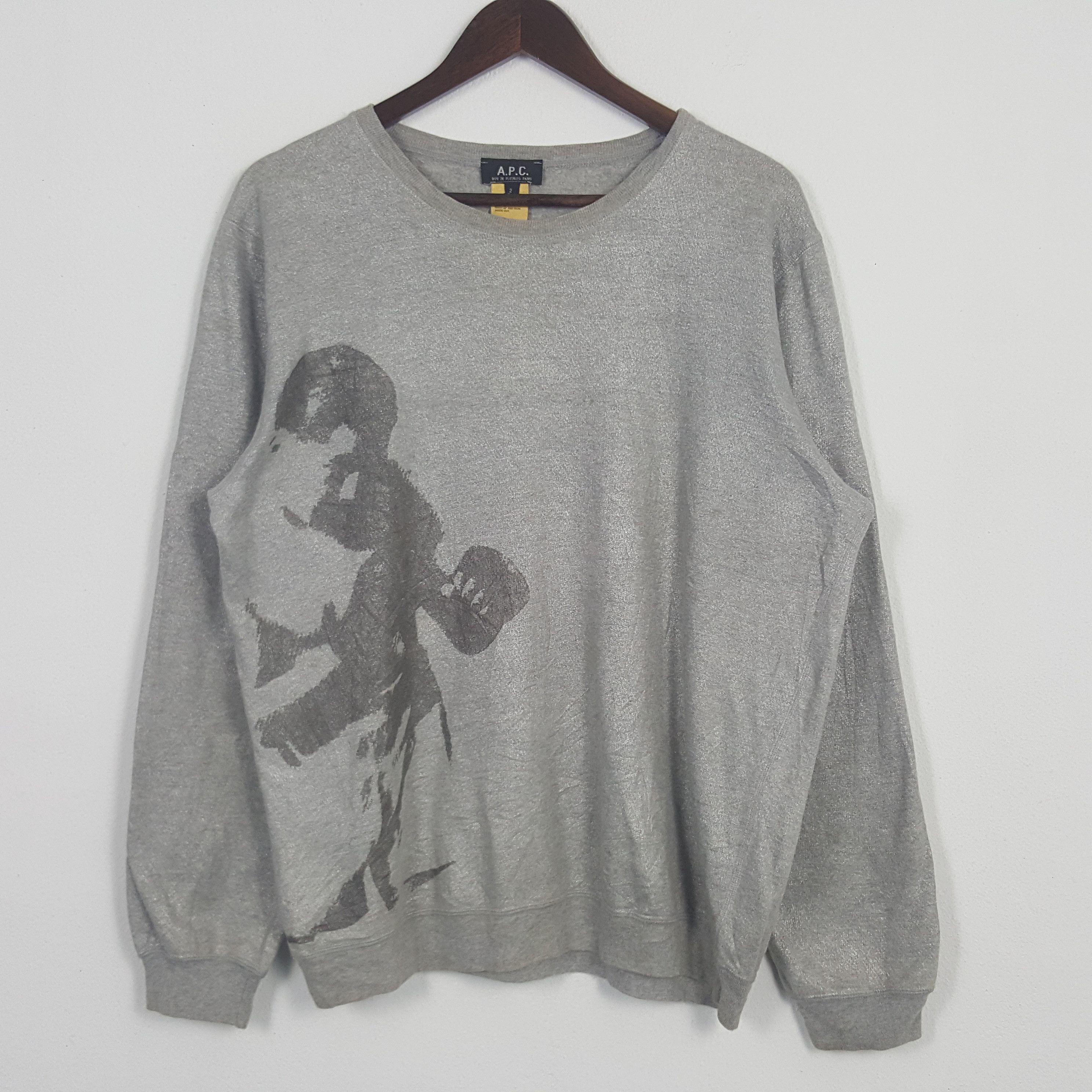 image of A P C x Vintage A. P. C. Boxing Sweatshirts in Grey, Men's (Size XL)