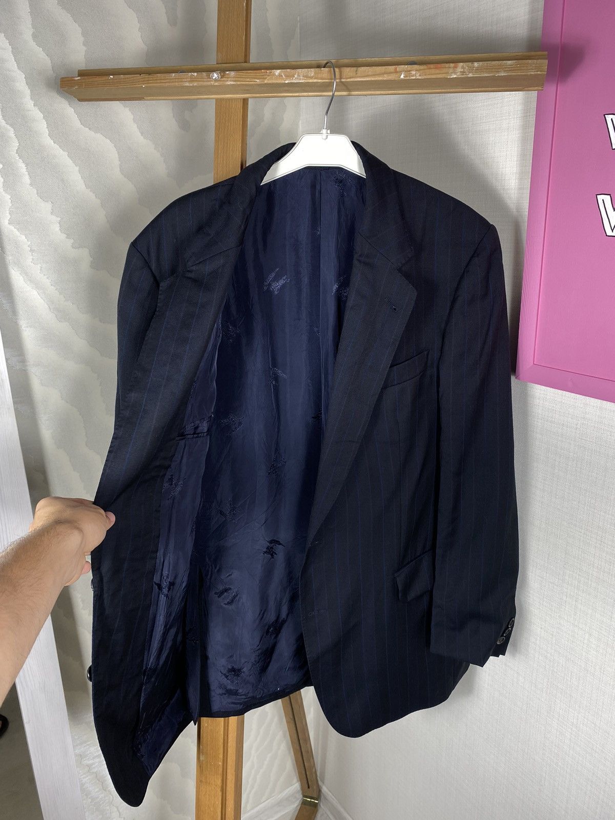Burberry × Vintage Burberrys London Striped Blazer Size 50L - 11 Thumbnail