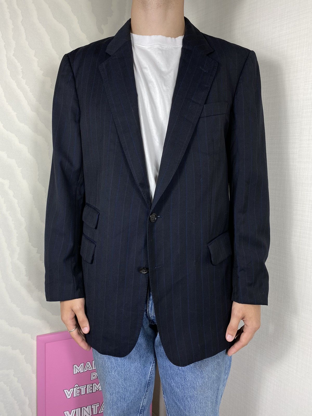 Burberry × Vintage Burberrys London Striped Blazer Size 50L - 3 Thumbnail