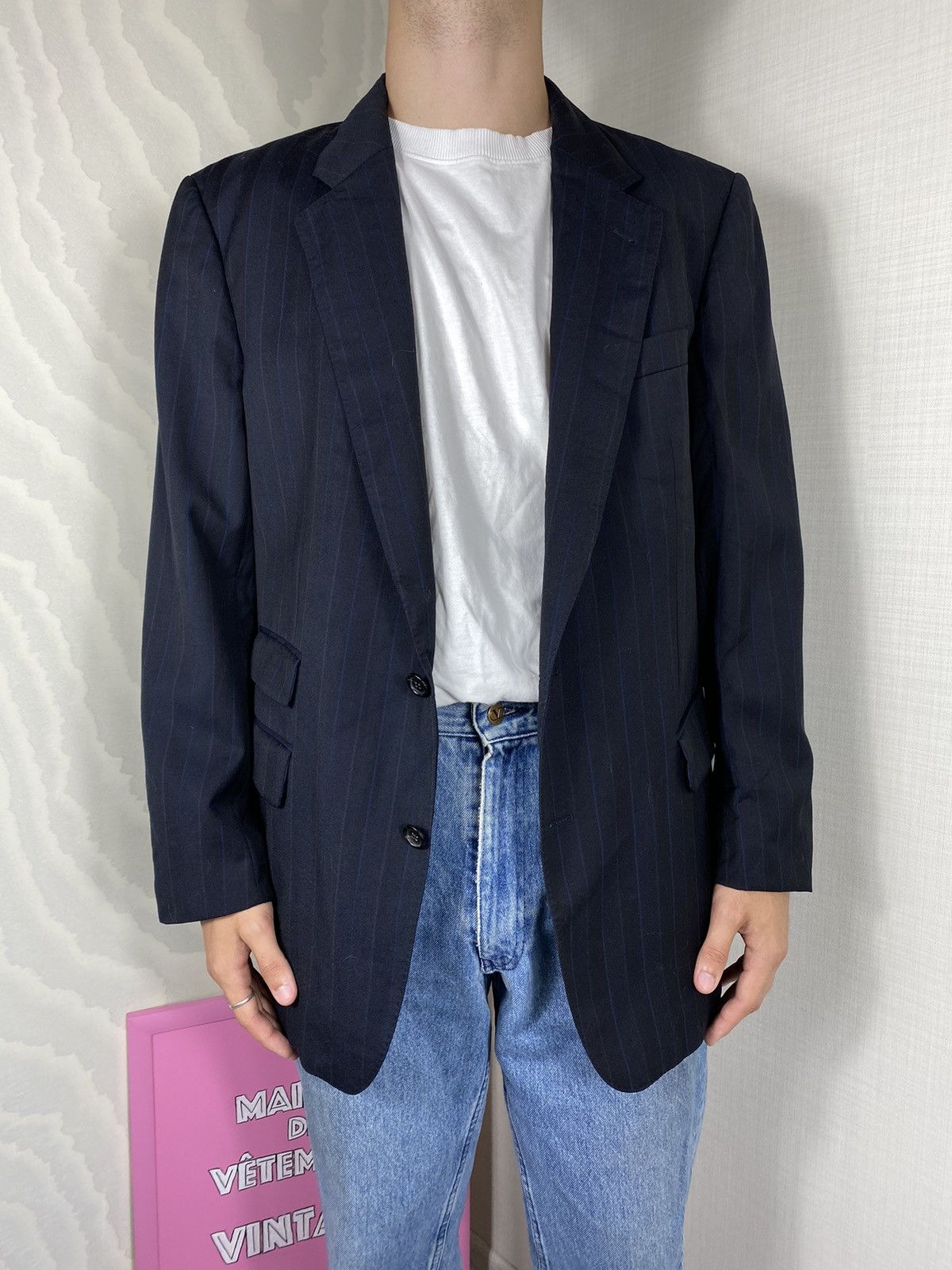 Burberry × Vintage Burberrys London Striped Blazer Size 50L - 2 Thumbnail