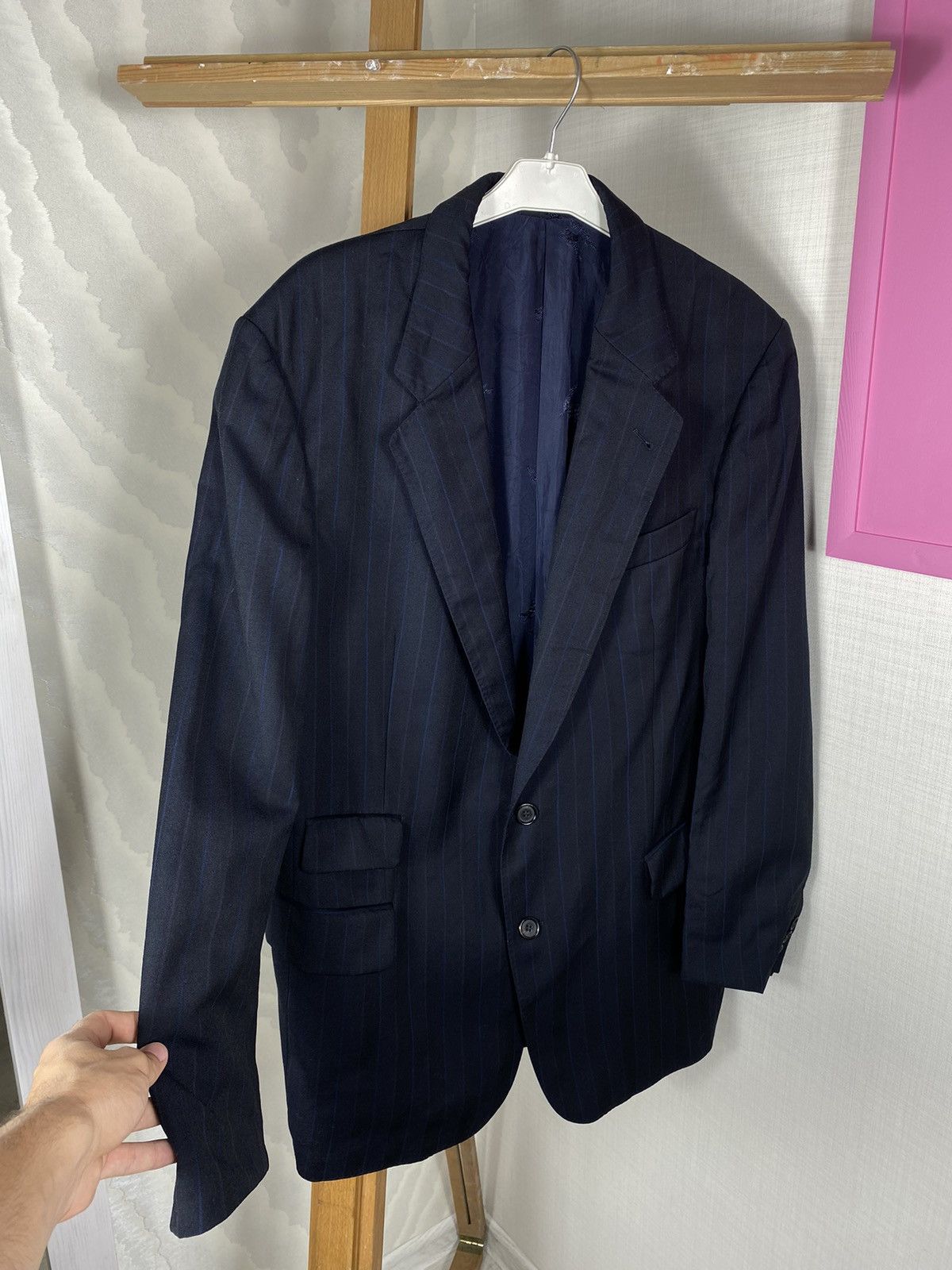 Burberry × Vintage Burberrys London Striped Blazer Size 50L - 8 Thumbnail