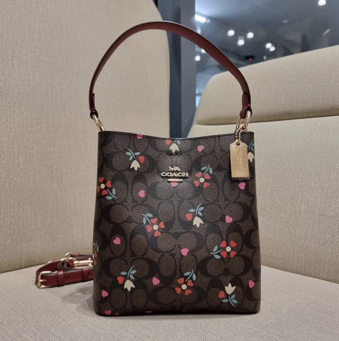 Buy Coach heart petal bucket bag