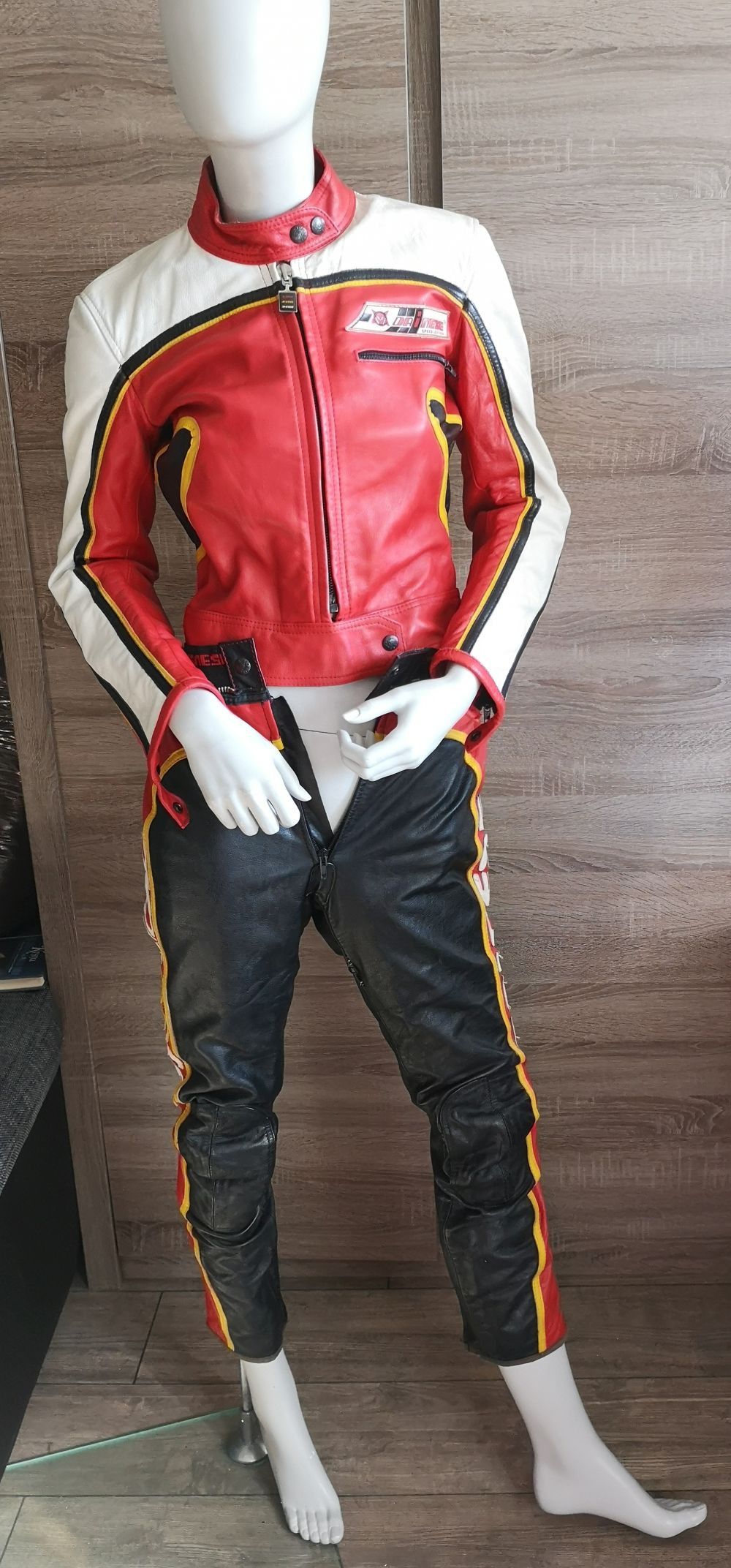 image of Dainese Leather Racing Moto Size S in Red White, Women's