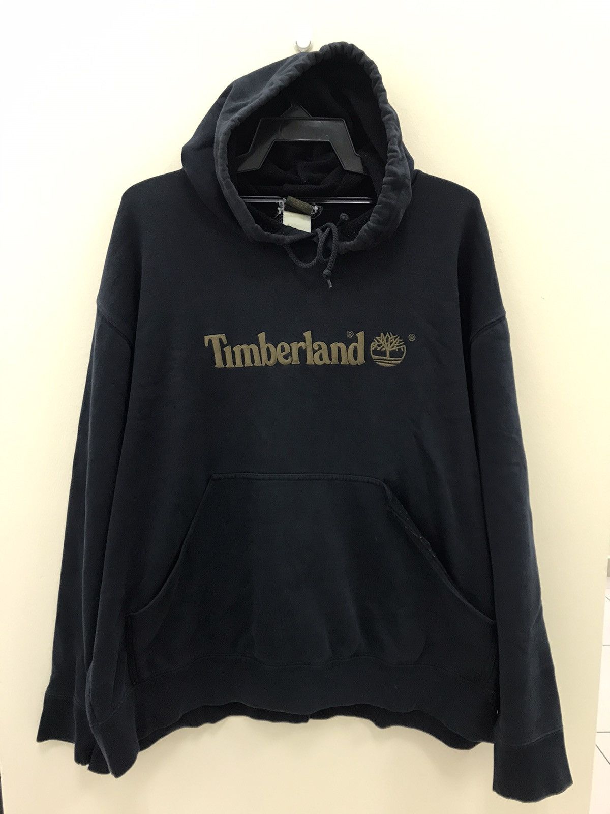 image of Timberland Baggy Distressed Hoodie in Black, Men's (Size XL)