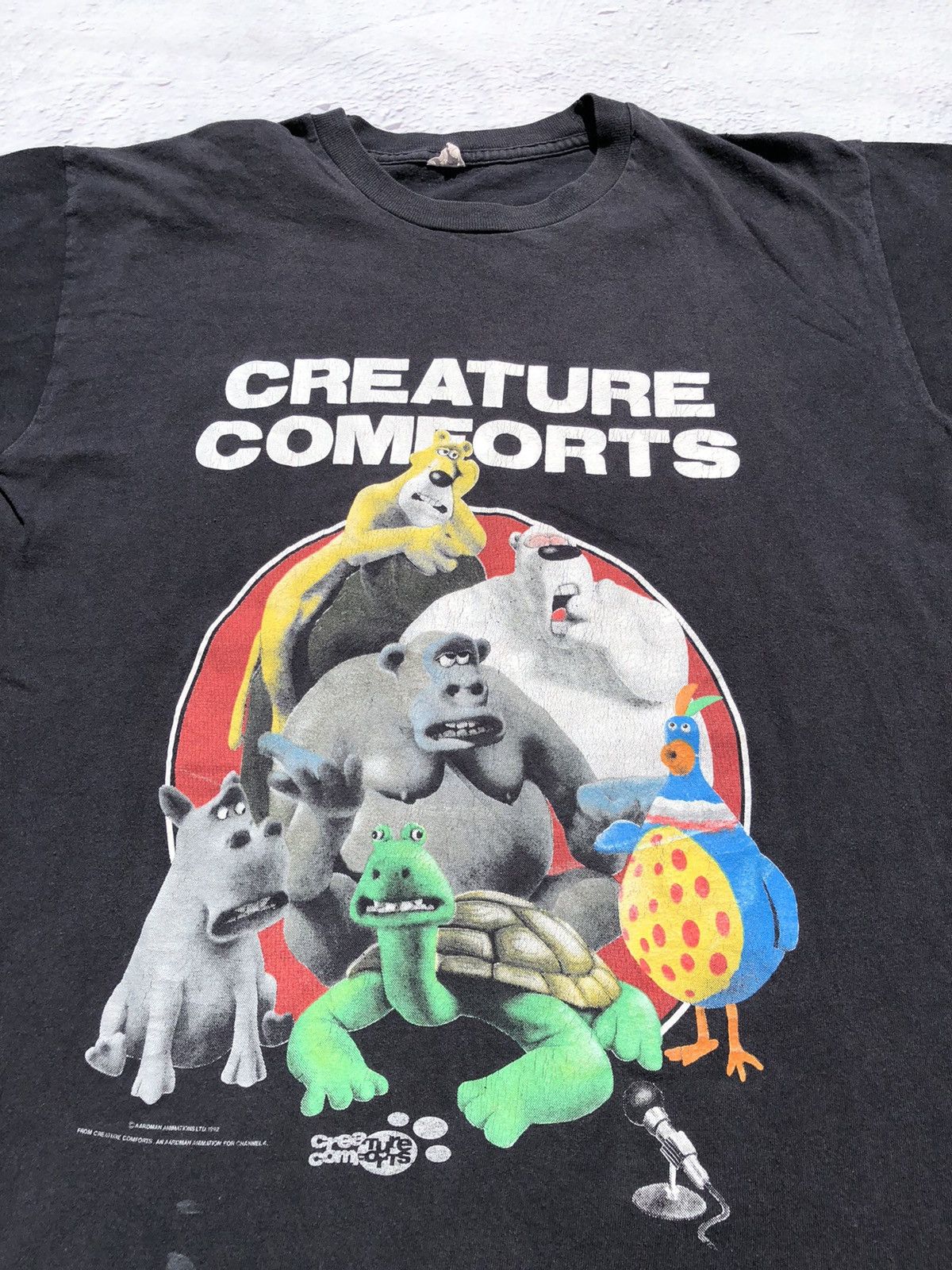 Cartoon Network Vintage 1992 Creature Comforts Aardman Animations Faded Tee Size US L / EU 52-54 / 3 - 3 Thumbnail