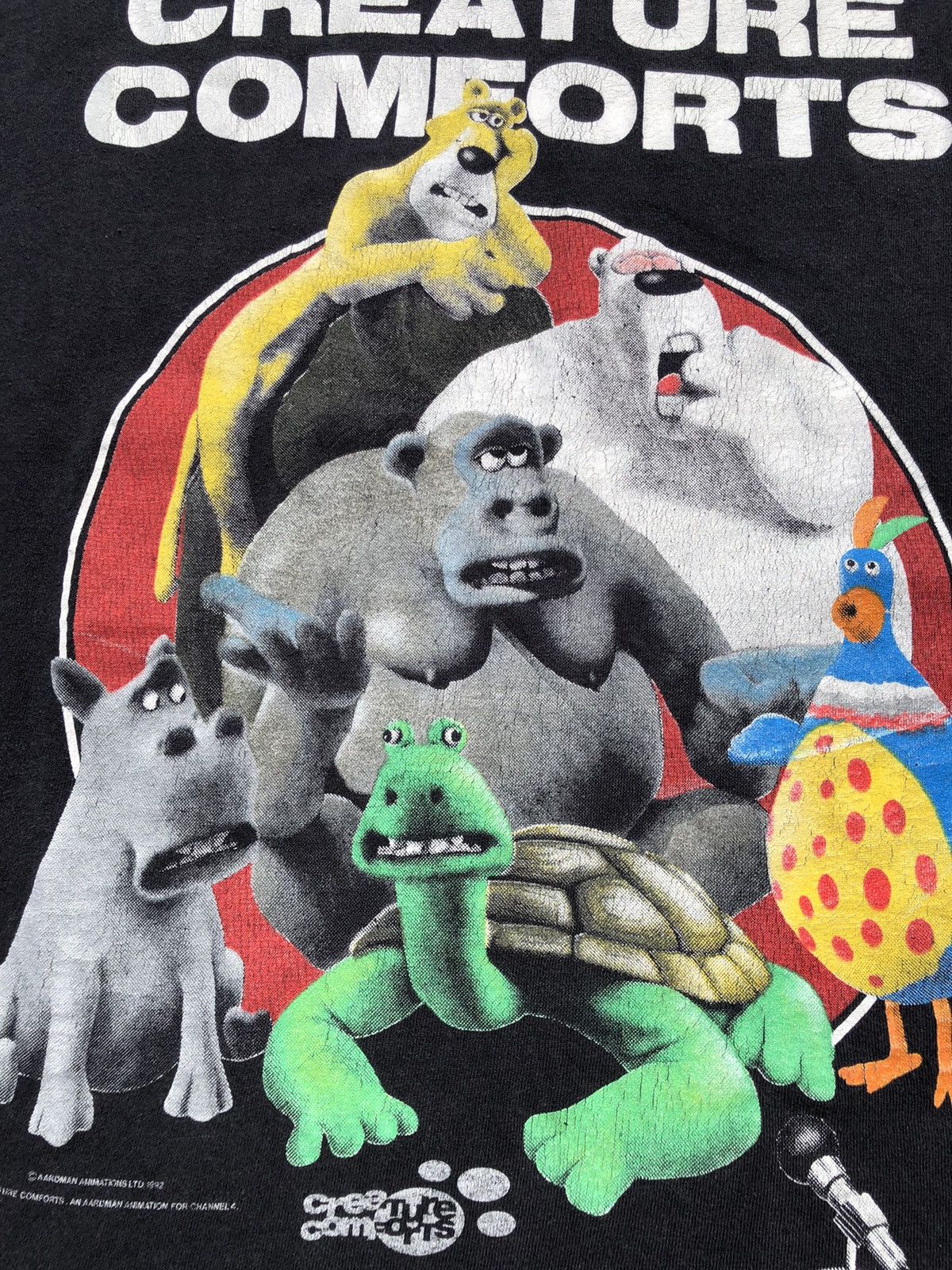 Cartoon Network Vintage 1992 Creature Comforts Aardman Animations Faded Tee Size US L / EU 52-54 / 3 - 4 Thumbnail