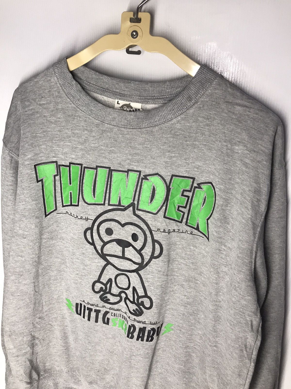 Japanese Brand Thunder monkey magazine Crewneck sweatshirt by uittg baby Size US L / EU 52-54 / 3 - 7 Thumbnail