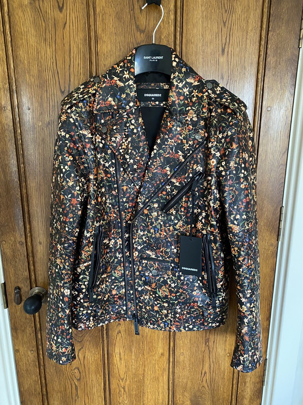 Dsquared2 FW17 Dsquared Dsquared2 floral leather biker jacket Size US M / EU 48-50 / 2 - 2 Thumbnail