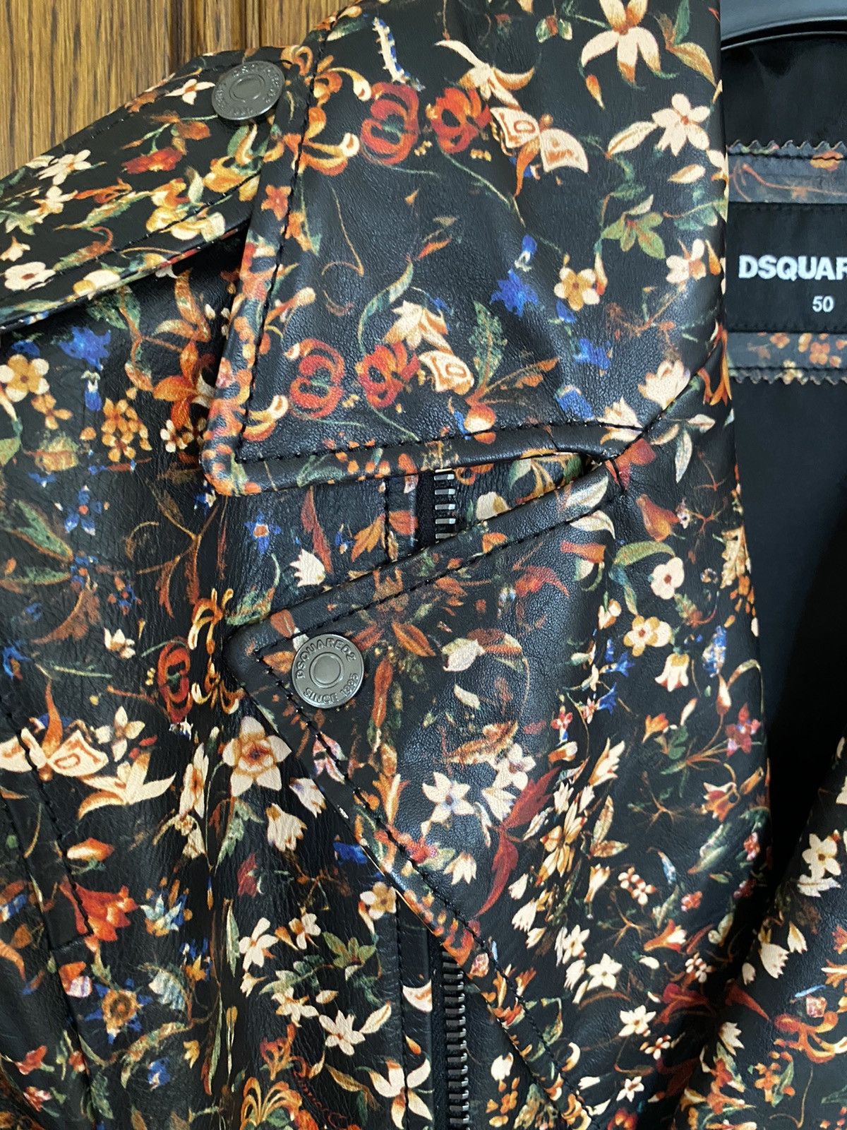 Dsquared2 FW17 Dsquared Dsquared2 floral leather biker jacket Size US M / EU 48-50 / 2 - 12 Thumbnail