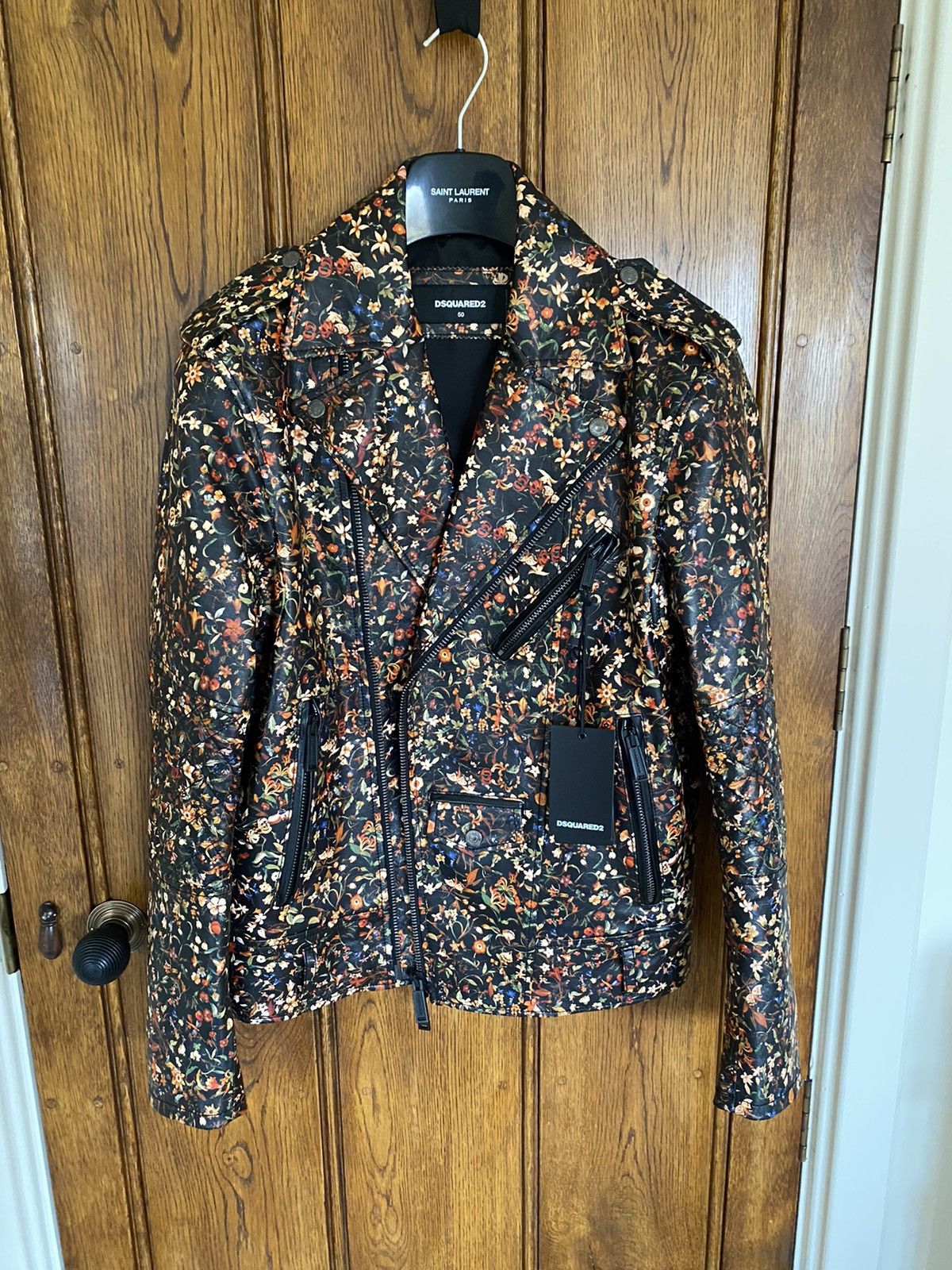 Dsquared2 FW17 Dsquared Dsquared2 floral leather biker jacket Size US M / EU 48-50 / 2 - 5 Thumbnail