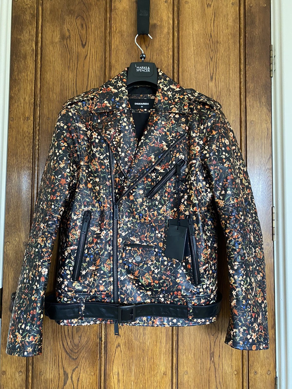 Dsquared2 FW17 Dsquared Dsquared2 floral leather biker jacket Size US M / EU 48-50 / 2 - 3 Thumbnail