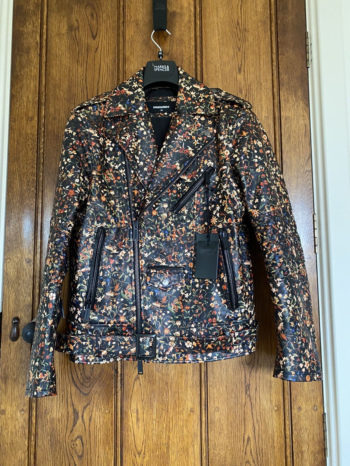 Dsquared2 FW17 Dsquared Dsquared2 floral leather biker jacket Size US M / EU 48-50 / 2 - 4 Thumbnail