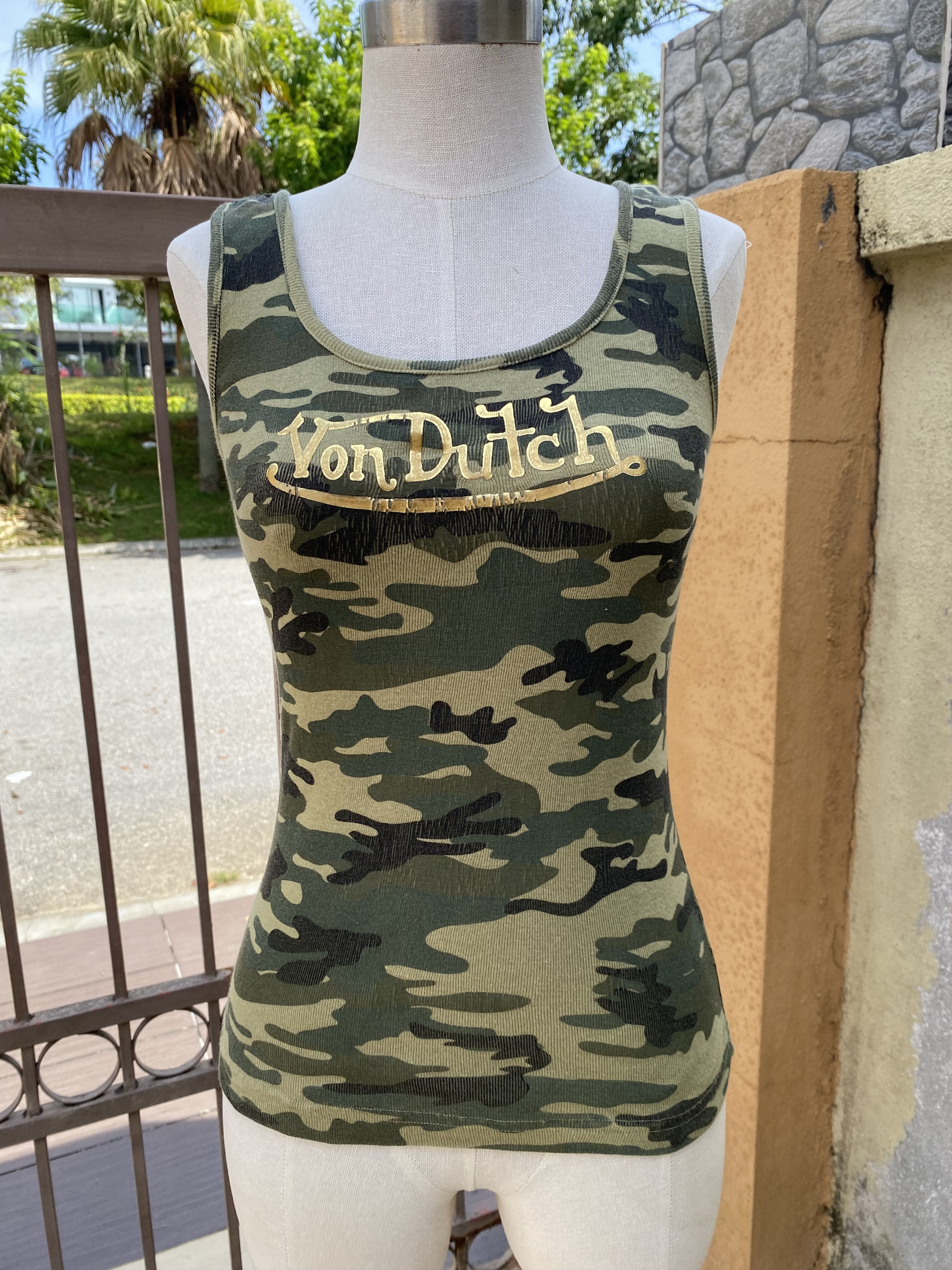 image of Vintage Camo Tank in Green Camo, Women's (Size Medium)