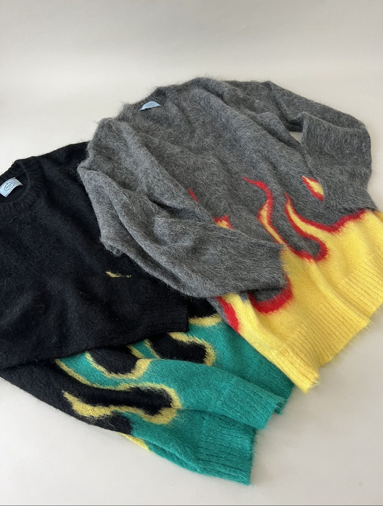 Prada Prada Mohair Flame Intarsia Sweater Size US S / EU 44-46 / 1 - 6 Thumbnail