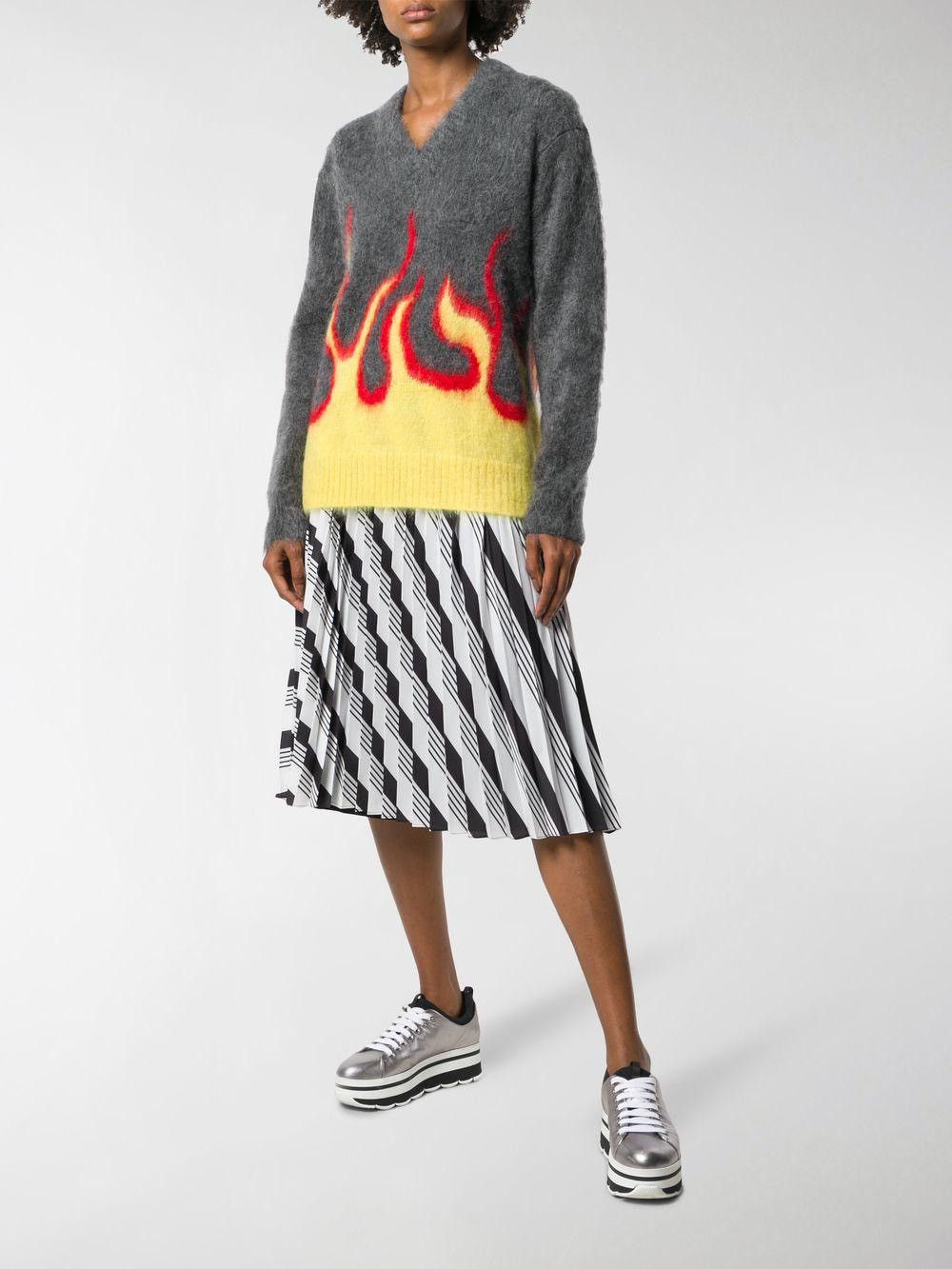 Prada Prada Mohair Flame Intarsia Sweater Size US S / EU 44-46 / 1 - 7 Thumbnail