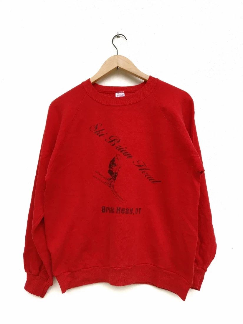 Jerzees Vintage Ski Sweatshirts Red Jumper Pullover Crewneck Size US M / EU 48-50 / 2 - 2 Thumbnail