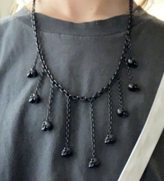 Number (N)ine Number (N)ine Beaded Skull Necklace Size ONE SIZE - 2 Thumbnail