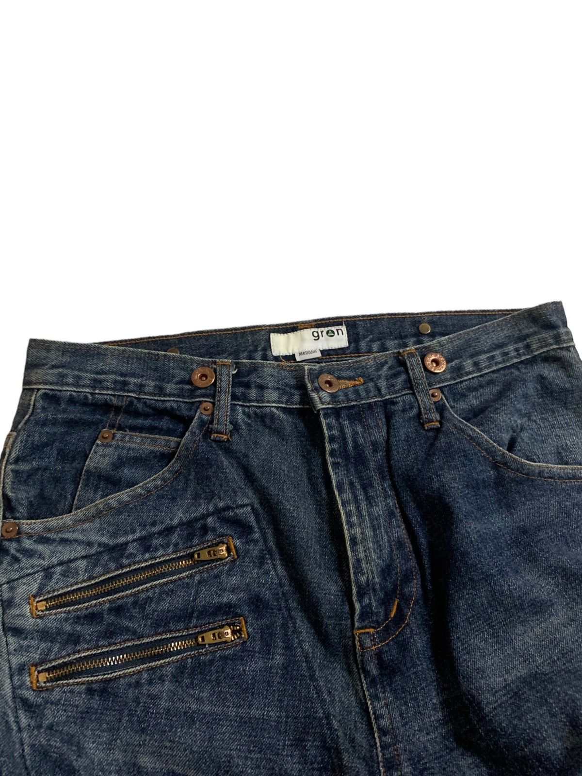 Japanese Brand × Vintage Gron Multy Zipper Pocket And Leg Denim Jeans Size US 33 - 11 Thumbnail