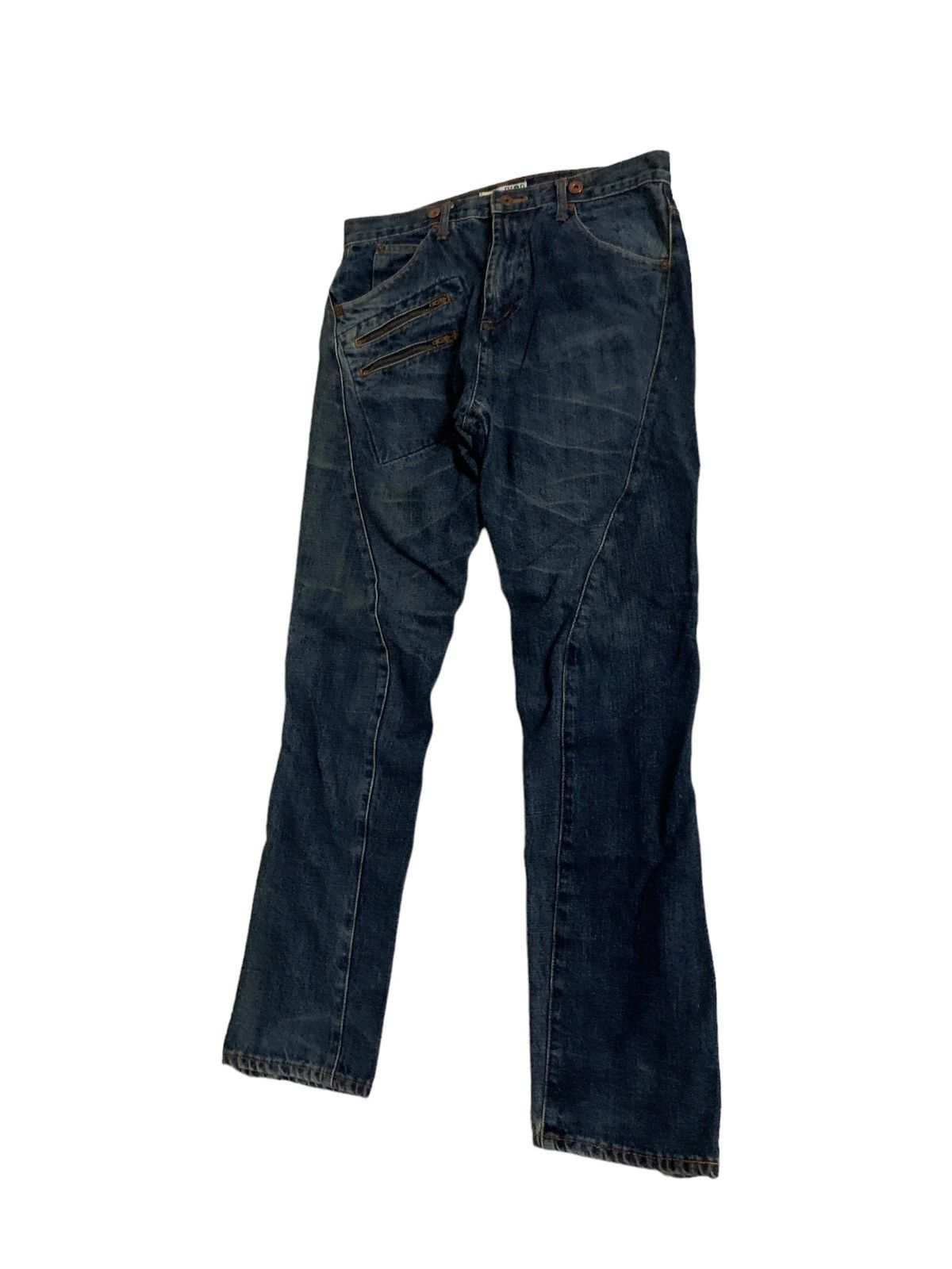 Japanese Brand × Vintage Gron Multy Zipper Pocket And Leg Denim Jeans Size US 33 - 3 Thumbnail