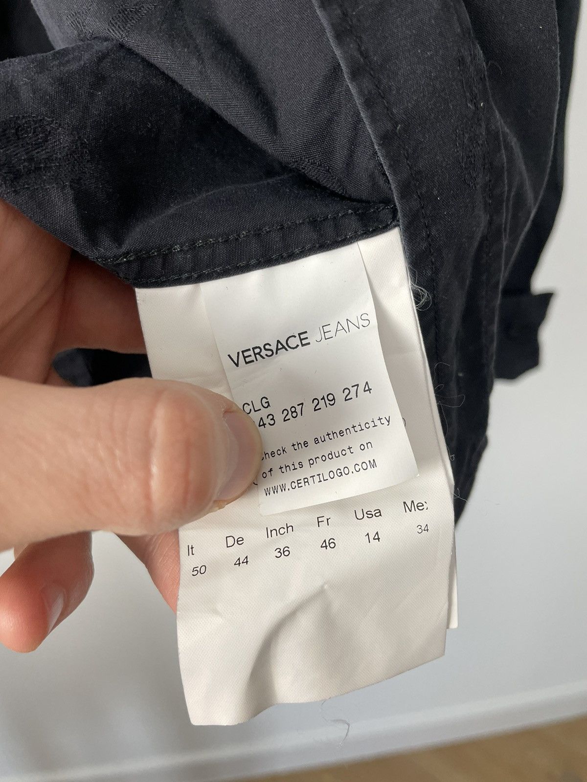 Versace Jeans Couture Versace Luxury Designer Button Up Monogram Black Shirt Rare Size US L / EU 52-54 / 3 - 6 Thumbnail