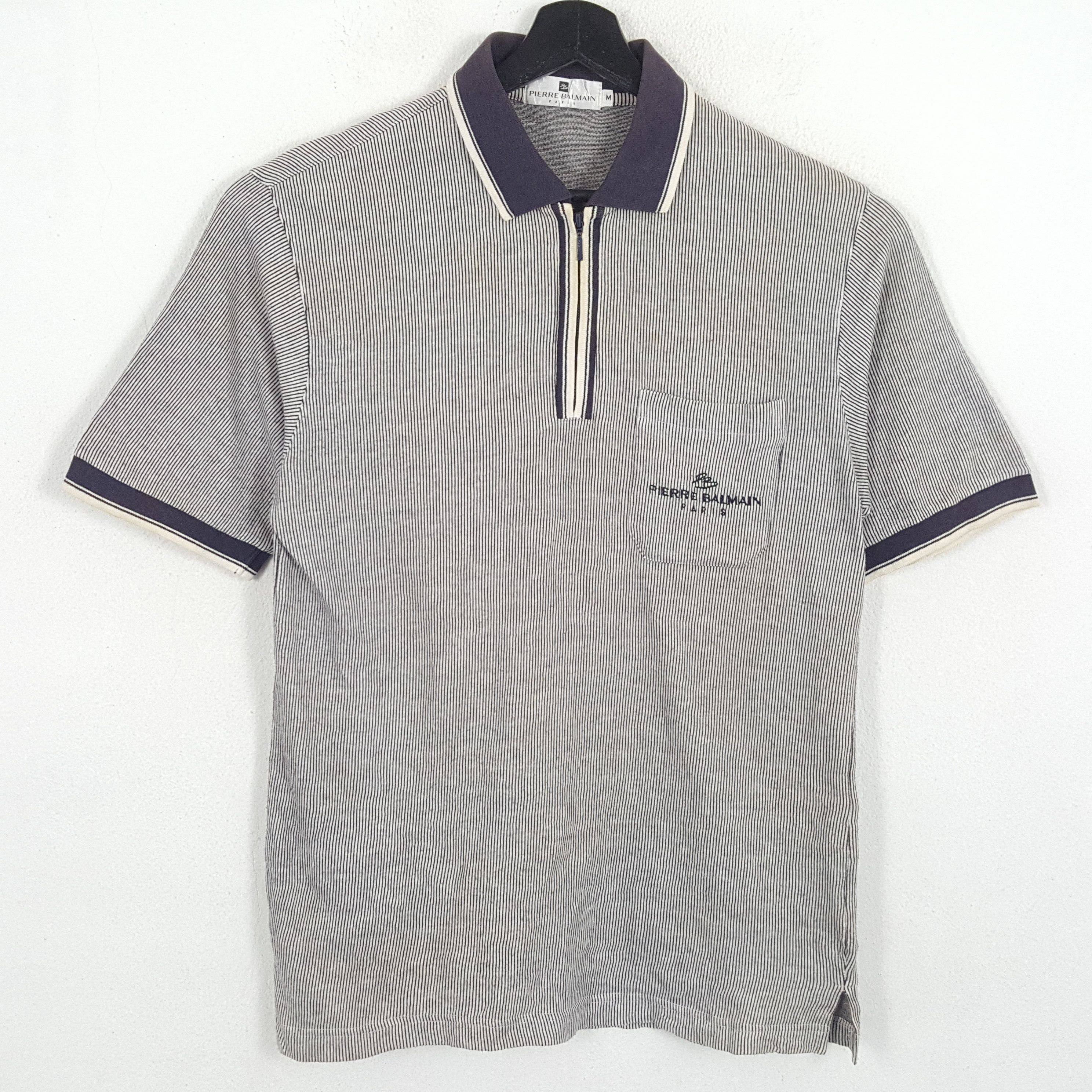 PIERRE BALMAIN Luxury Brand Pocket Design Polos
