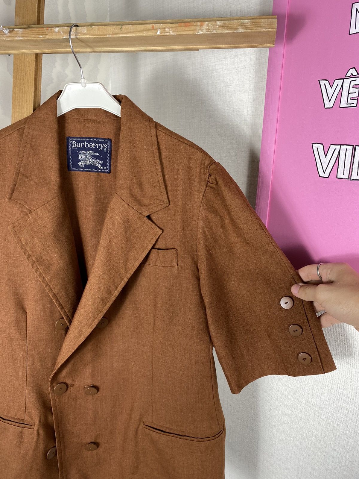 Burberry × Vintage Burberrys Blazer Short Sleeve Size M / US 6-8 / IT 42-44 - 8 Thumbnail