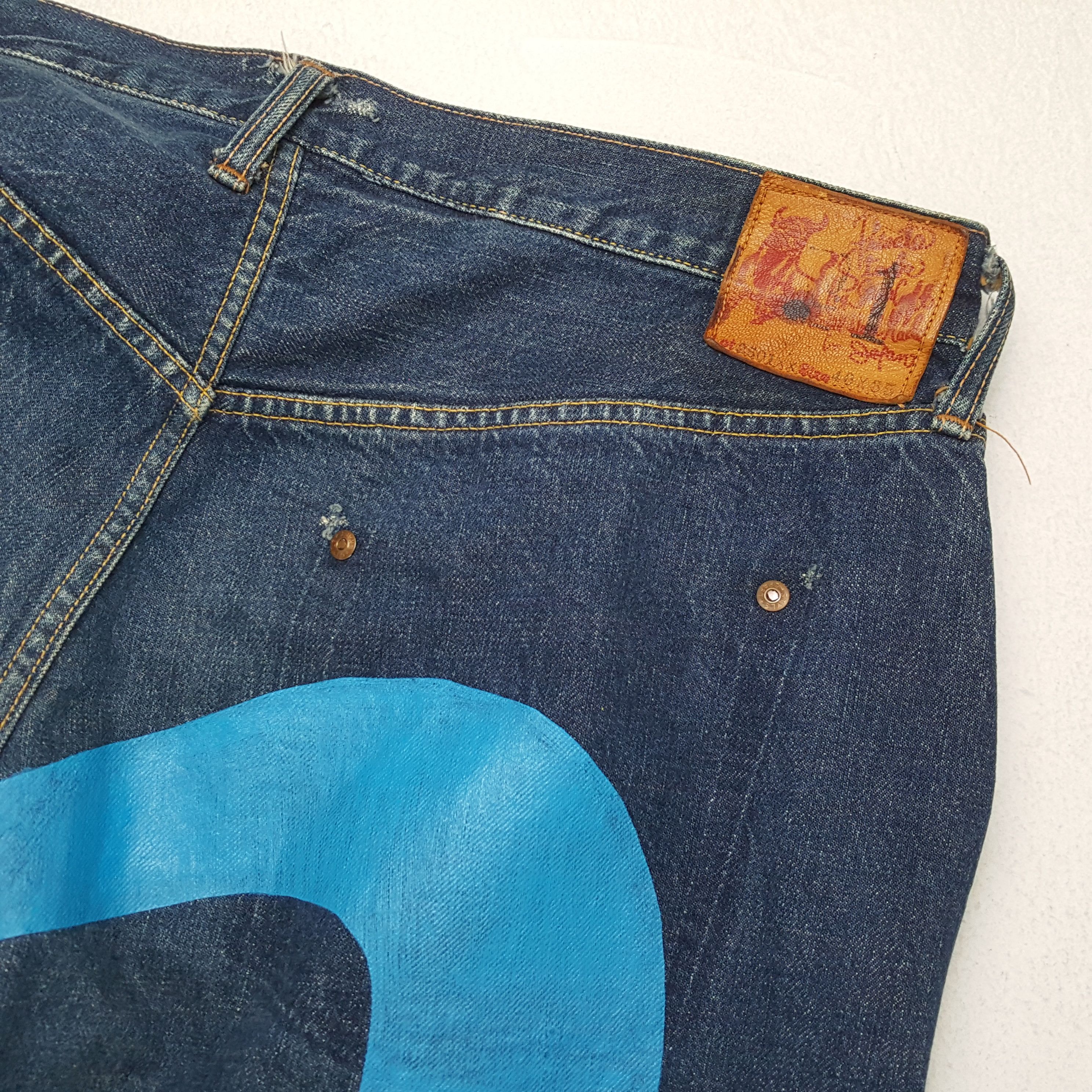 Evisu × Japanese Brand × Vintage EVIS Streetwear Skateboard Custom Logo Style Jeans Size US 35 - 15 Thumbnail