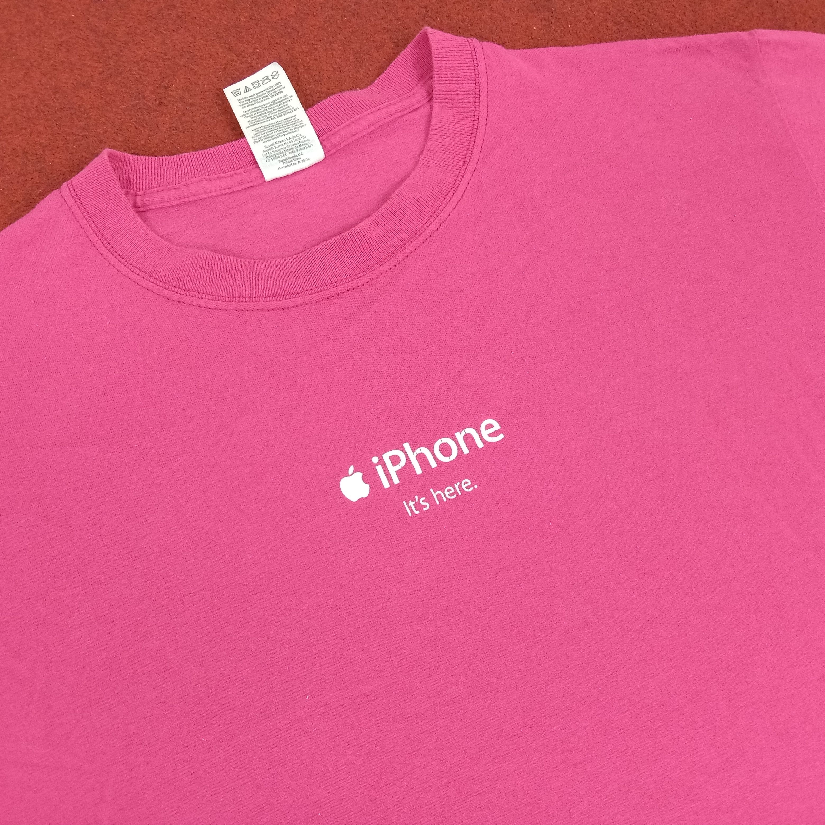 Apple × Vintage Apple iphone Small Logo Design Pink Tshirt Size US L / EU 52-54 / 3 - 2 Thumbnail