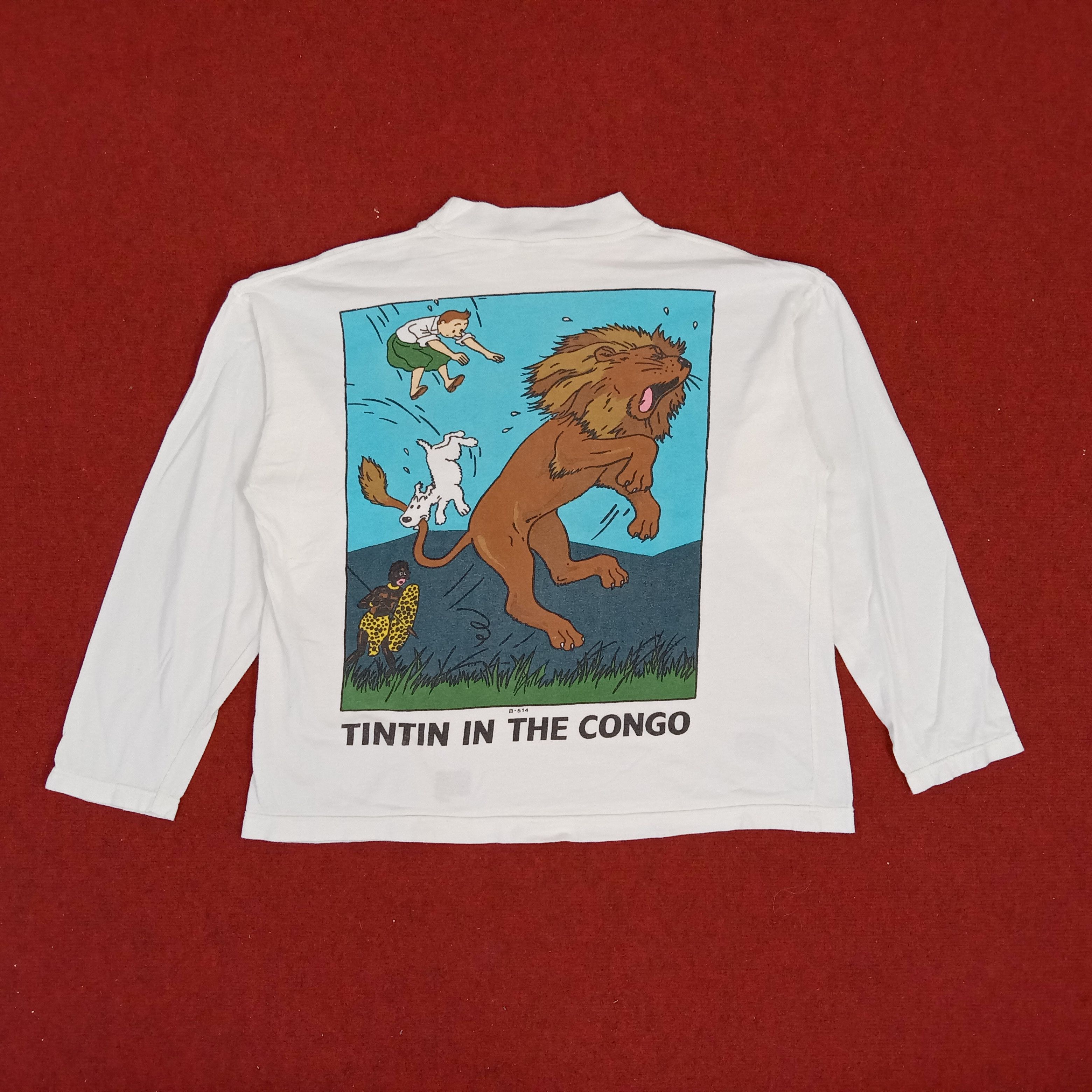 Tintin In The Congo Cartoon Long Sleeve Kids Tshirt