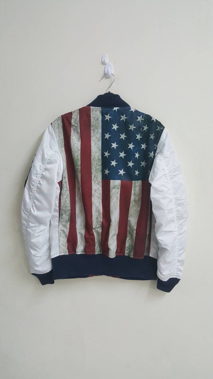 OG avirex american flag over printed #366