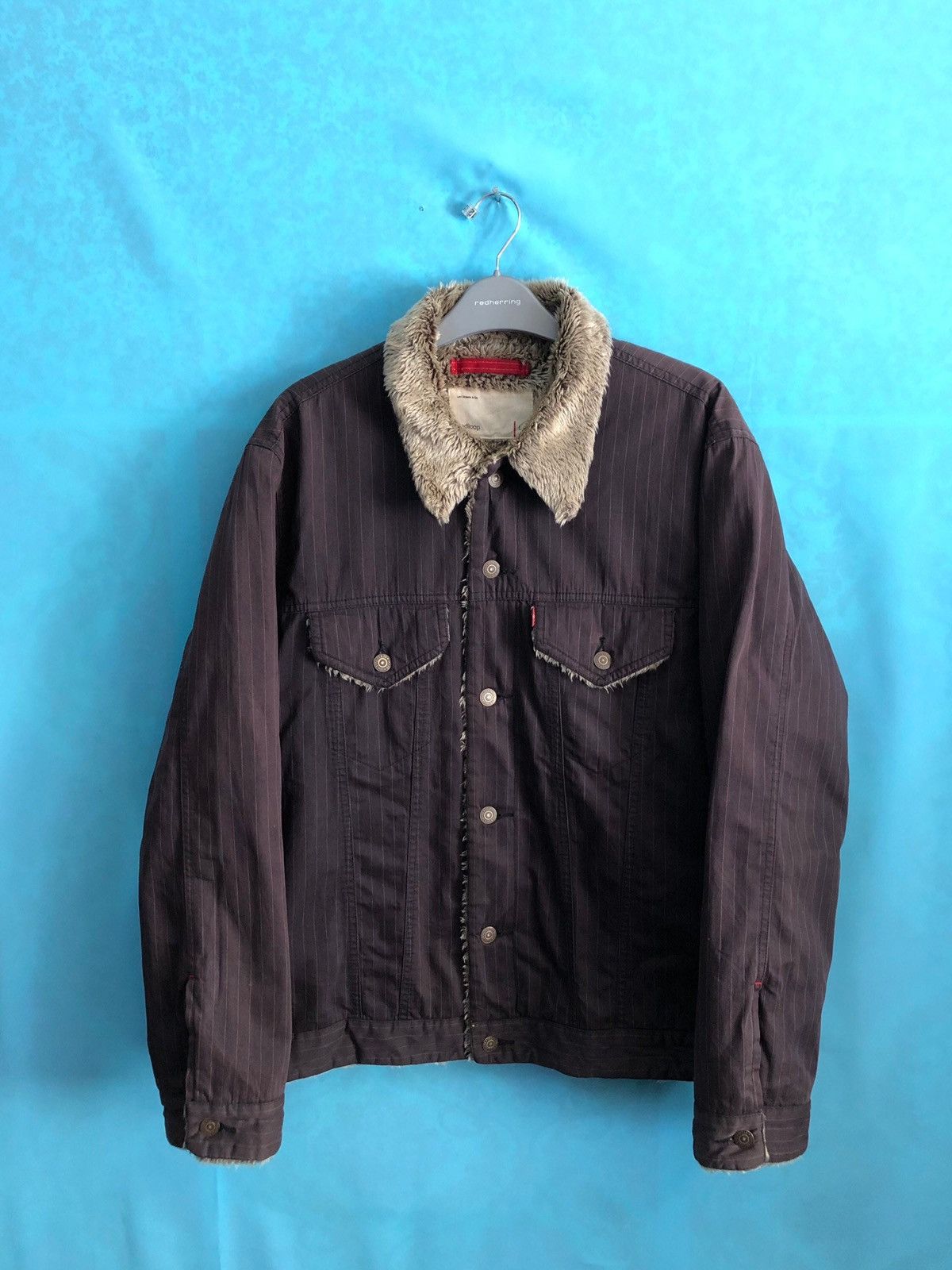Levi's redloop faux fur striped #1200 Size US L / EU 52-54 / 3 - 2 Thumbnail