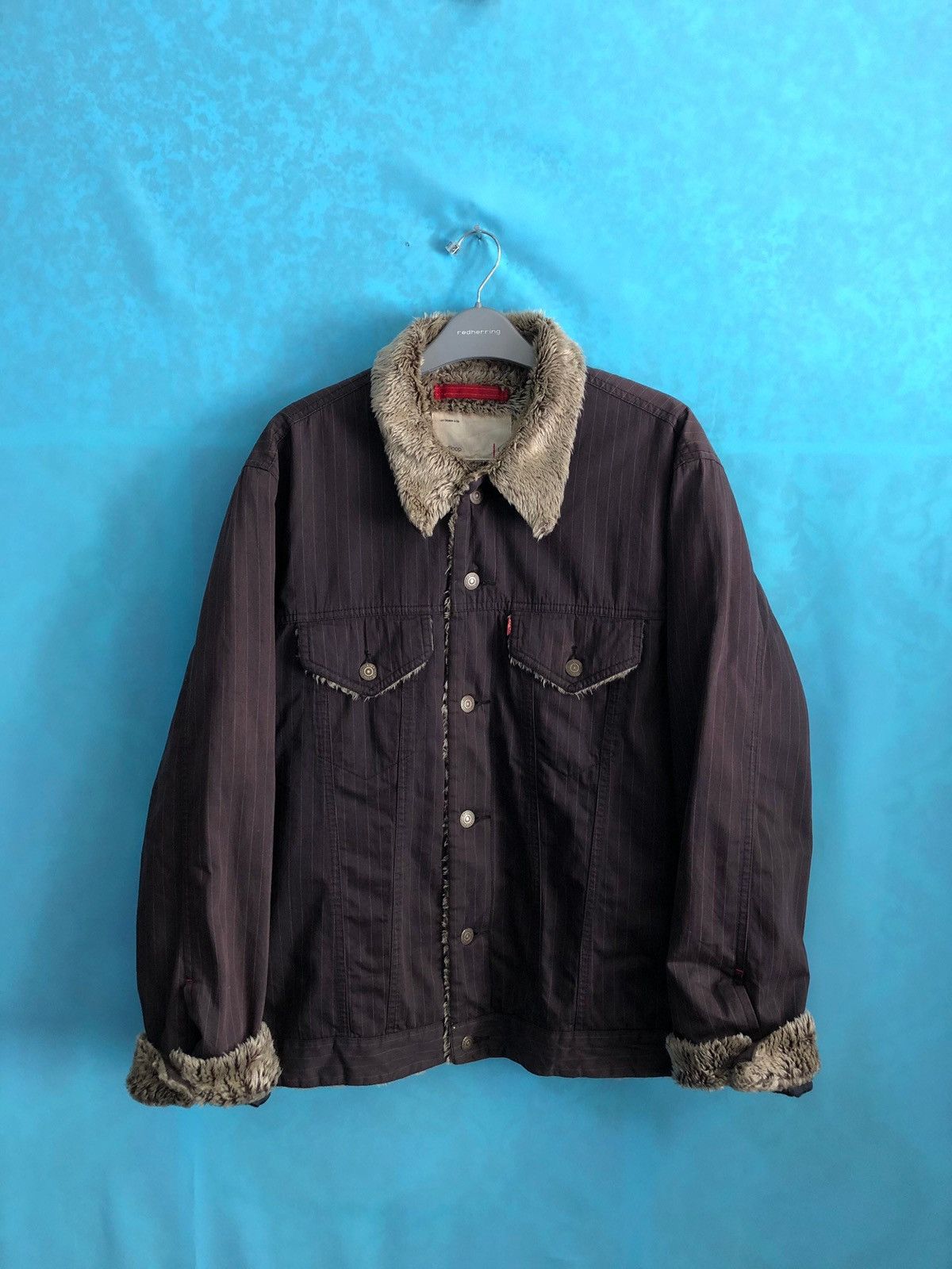 Levi's redloop faux fur striped #1200 Size US L / EU 52-54 / 3 - 1 Thumbnail
