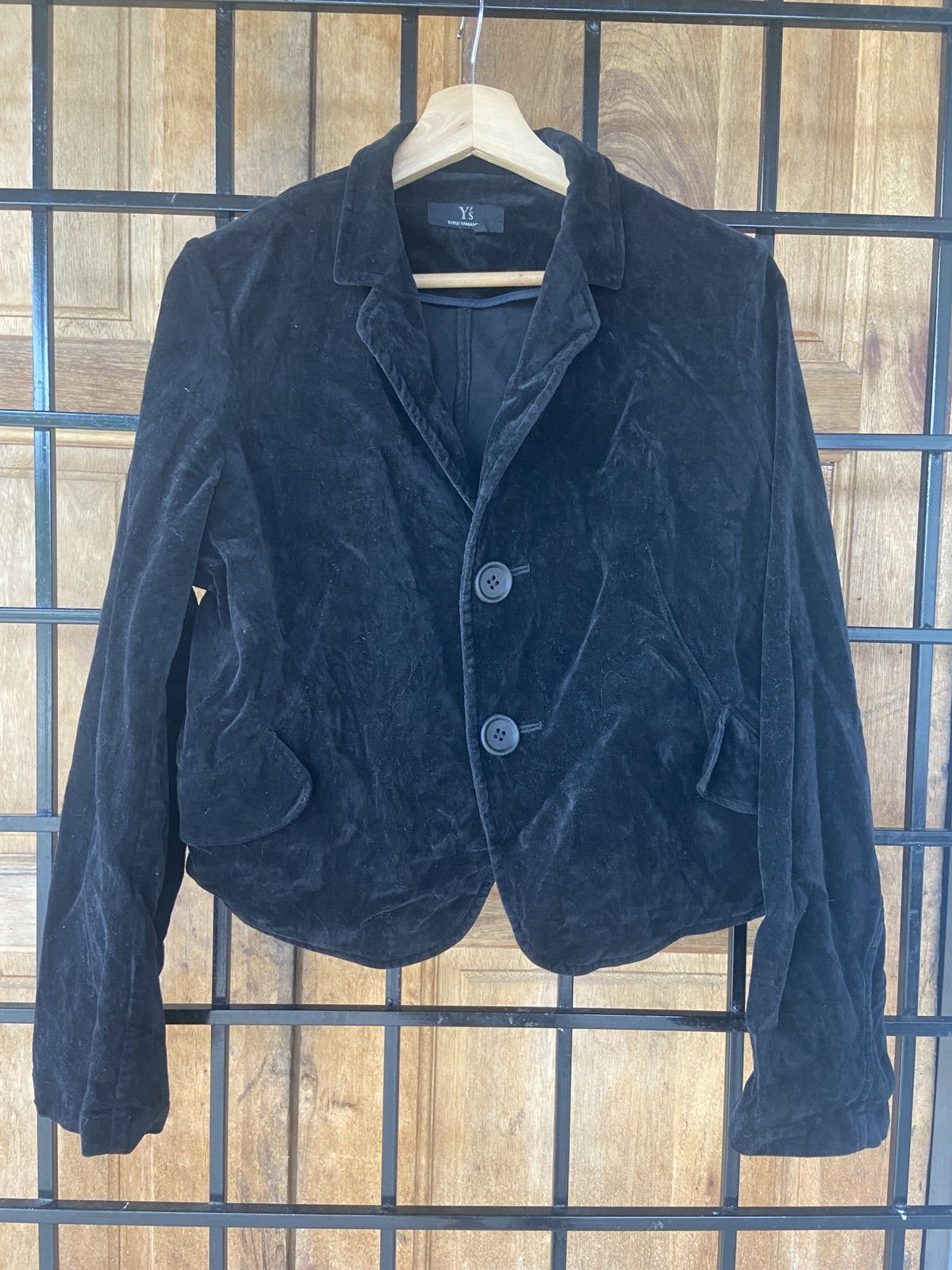 Vintage Vintage Y’s Yohji Yamamoto Velvet Cropped Blazer Jacket Size M / US 6-8 / IT 42-44 - 1 Thumbnail